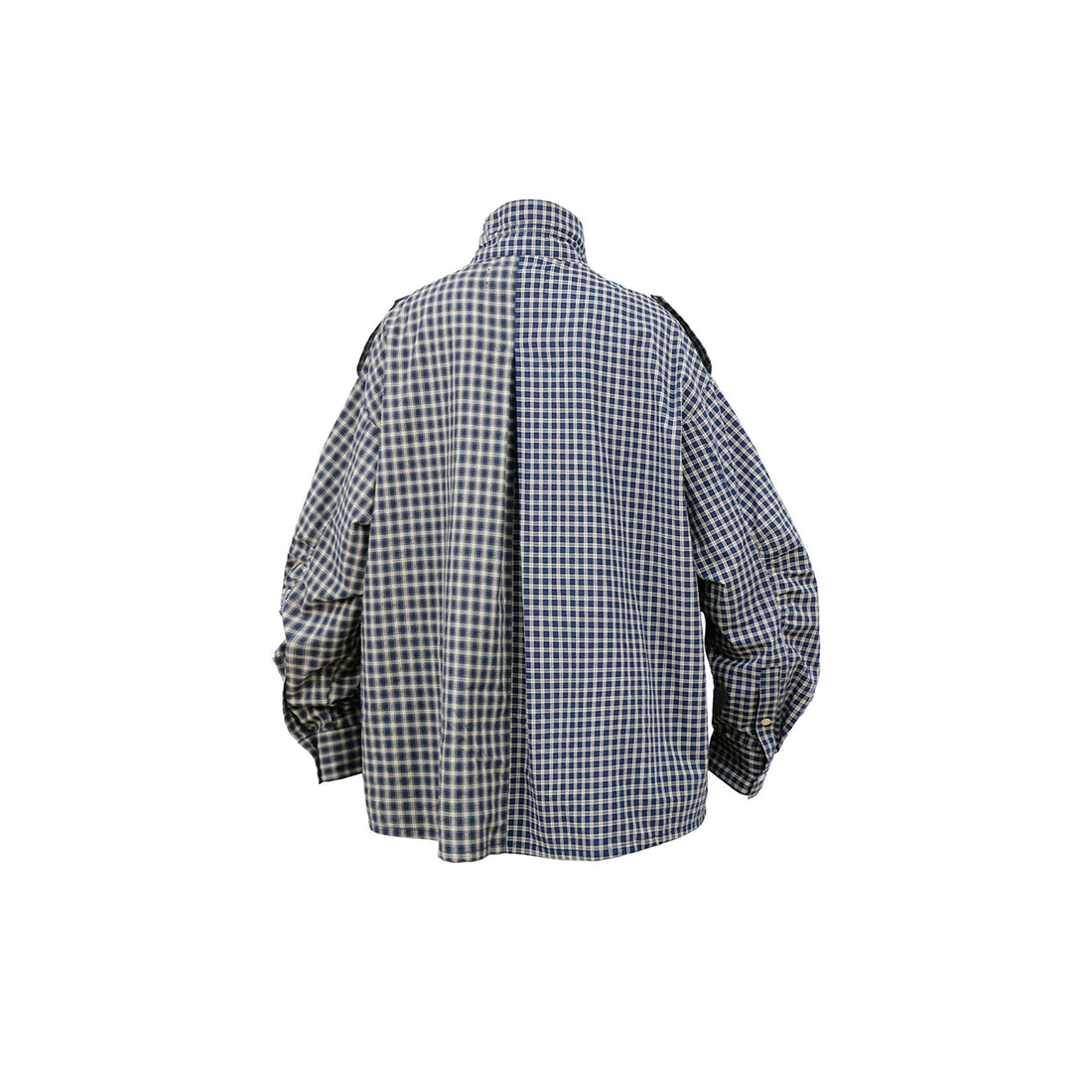 RELABEL Ruched Contrast Gingham Drawstring Shirt-Shirt-XS-Free Shipping Leatheretro