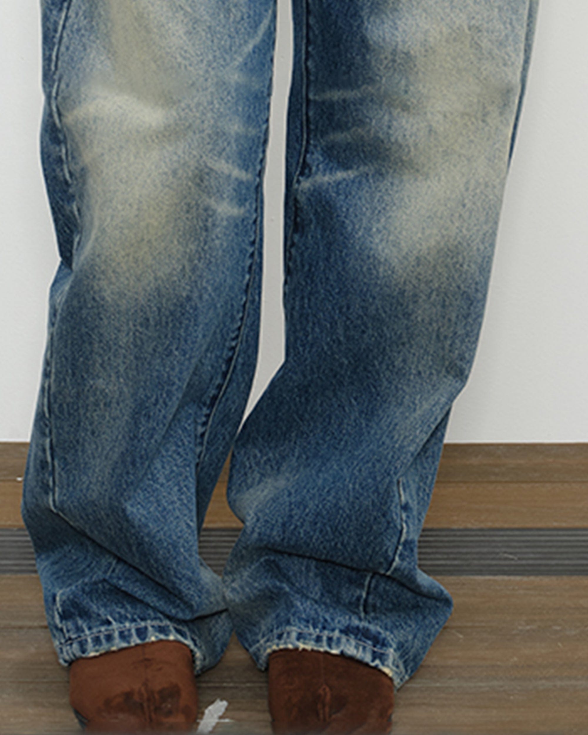 KREATE Classic Washed Whiskered Jeans-Jeans-S-Free Shipping Leatheretro