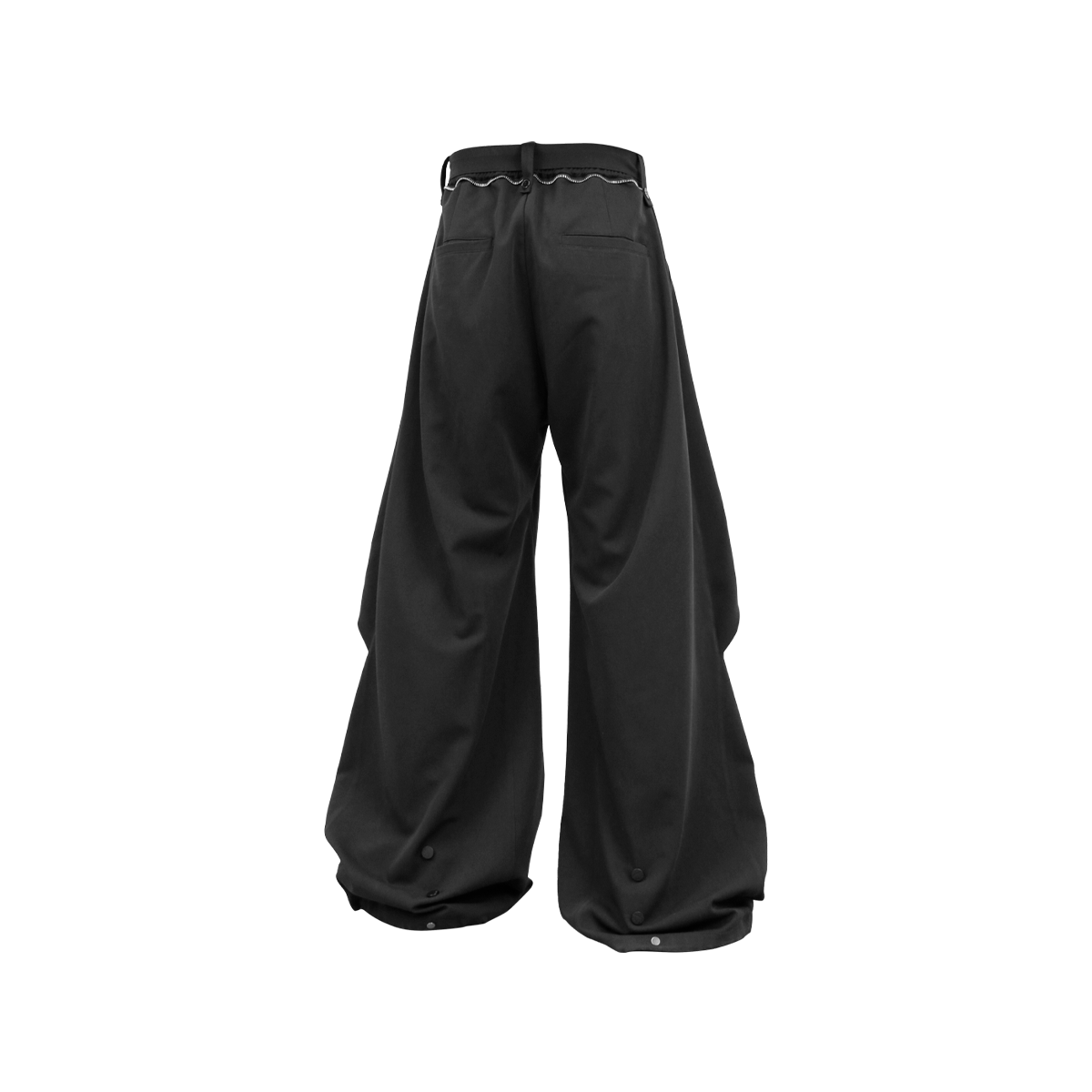 RELABEL Wool-Blend Pleated Draped Wide-Leg Pants Black-Pants-XS (Preorder)-Free Shipping Leatheretro