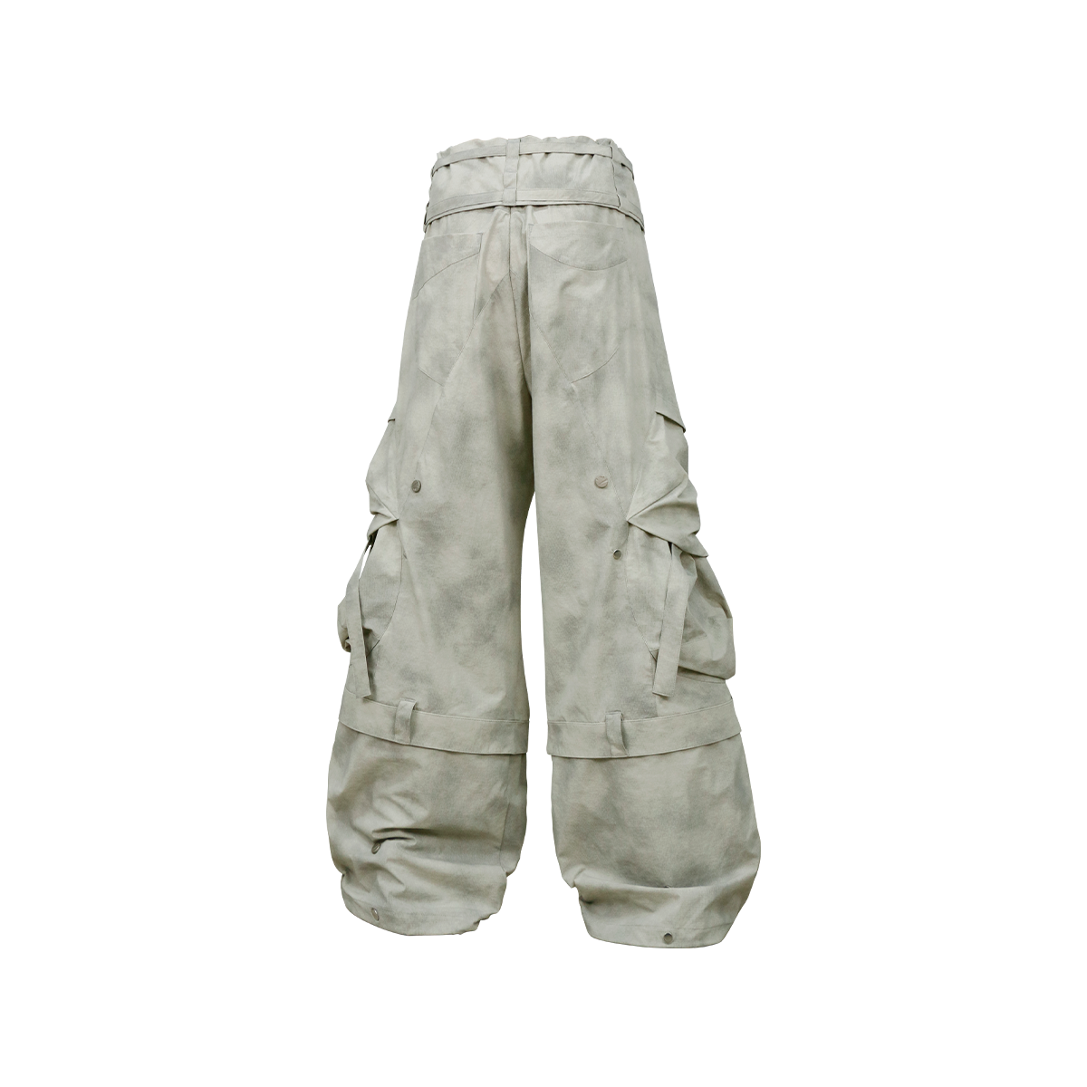 RELABEL Detachable Ruched Inverted Waist Cargo Pants-Pants-XS (Preorder)-Black-Free Shipping Leatheretro