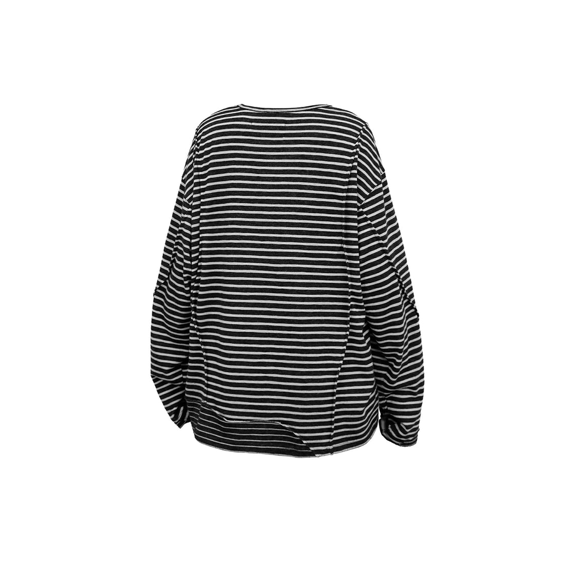 RELABEL Striped Pleated Henley Long-Sleeve Tee-L/S Tee-XS-Free Shipping Leatheretro