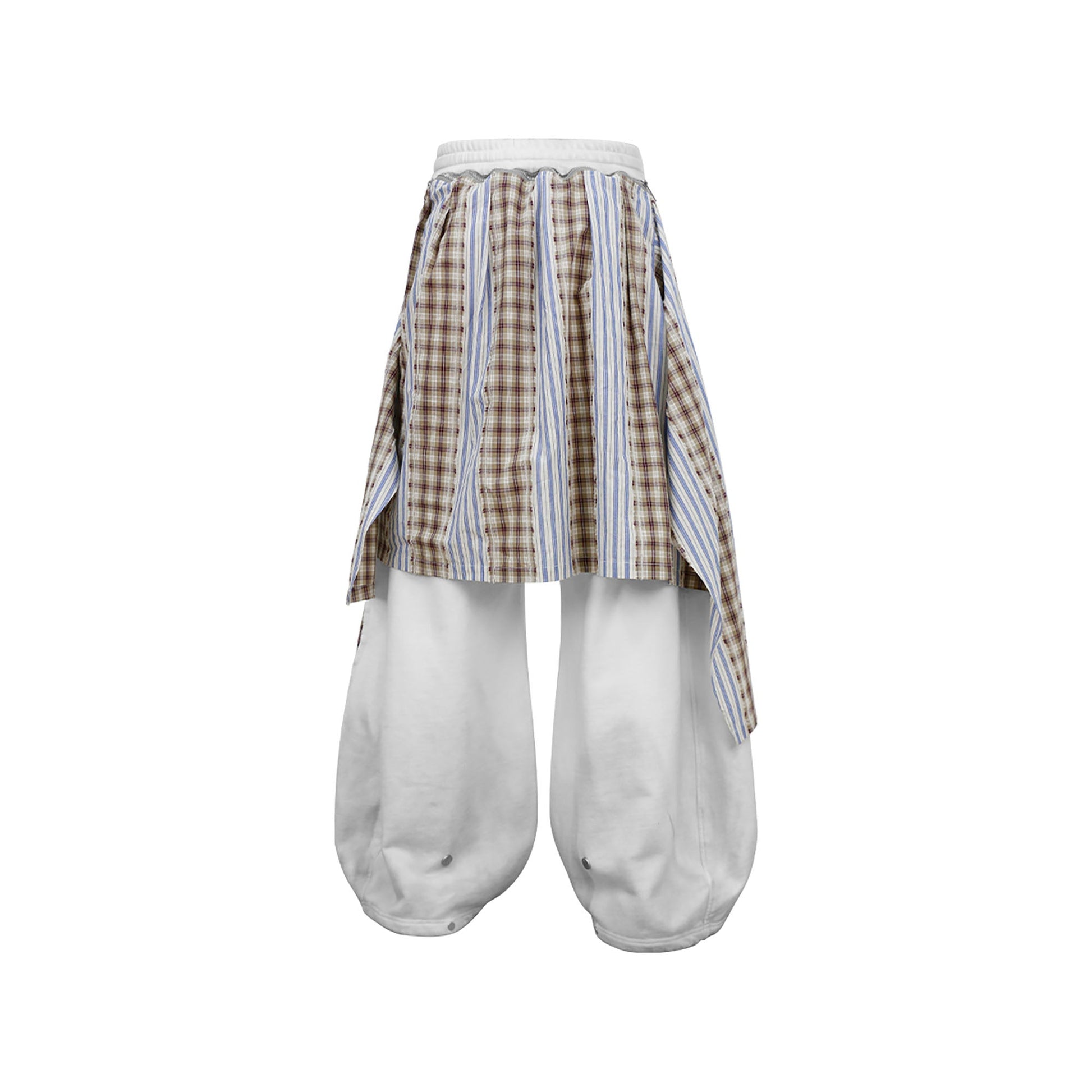 RELABEL Distressed Detachable Plaid Drape Sweatpants-Pants-XS (Preorder)-Free Shipping Leatheretro