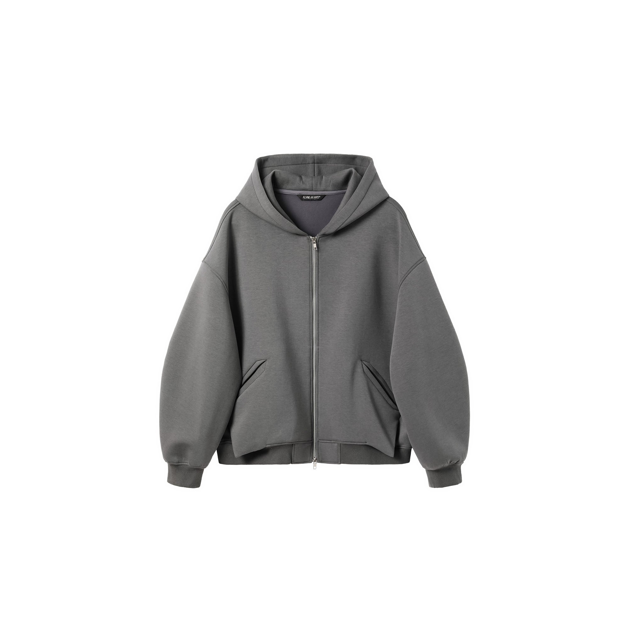 ALVNG AR ANTS Structured Curved Sleeve Pointed Hood Jacket-Jacket-S-Black-Free Shipping Leatheretro