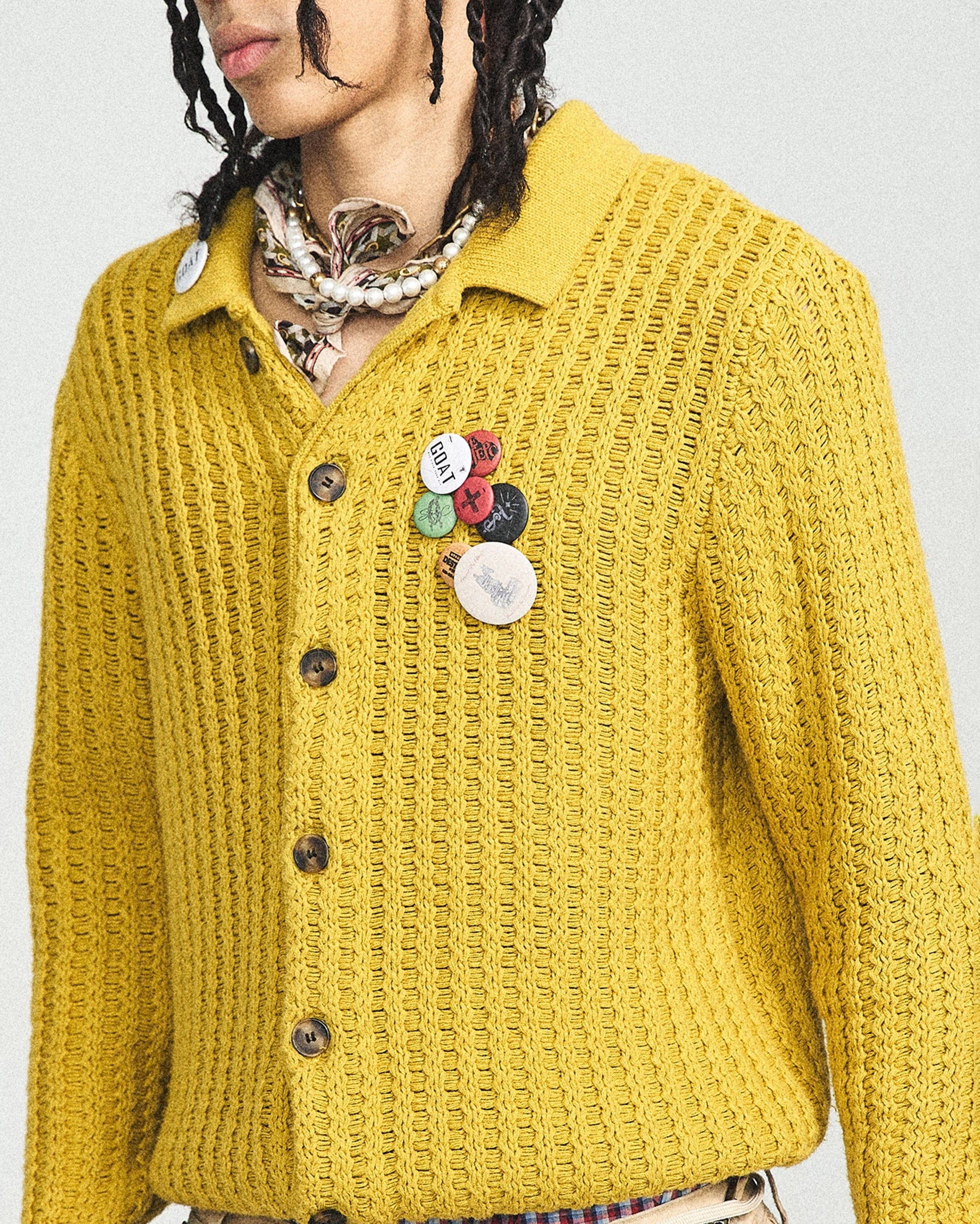 STEEPC Retro City Knitted Cardigan-Sweater-S-Yellow-Free Shipping Leatheretro