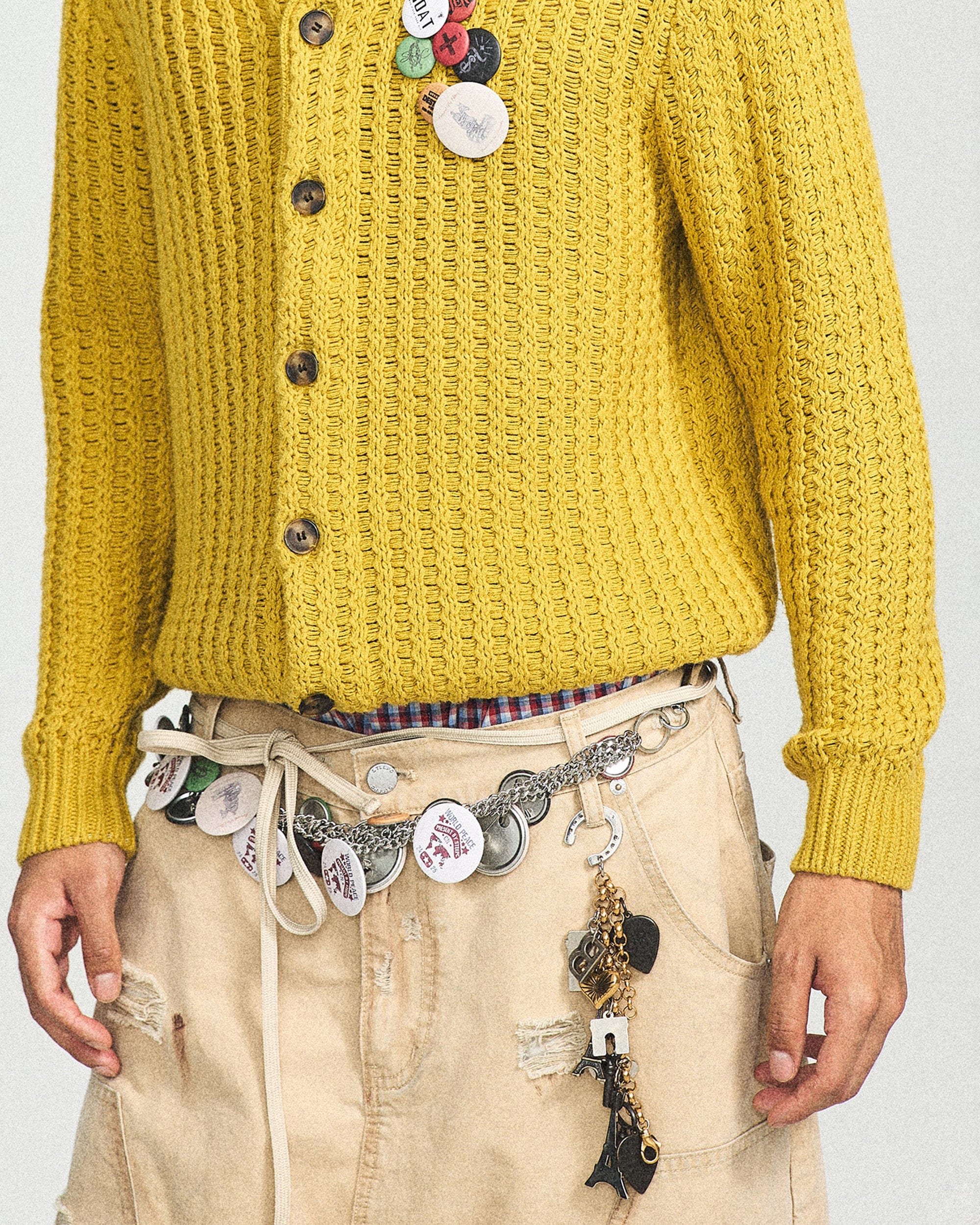 STEEPC Retro City Knitted Cardigan-Sweater-S-Yellow-Free Shipping Leatheretro