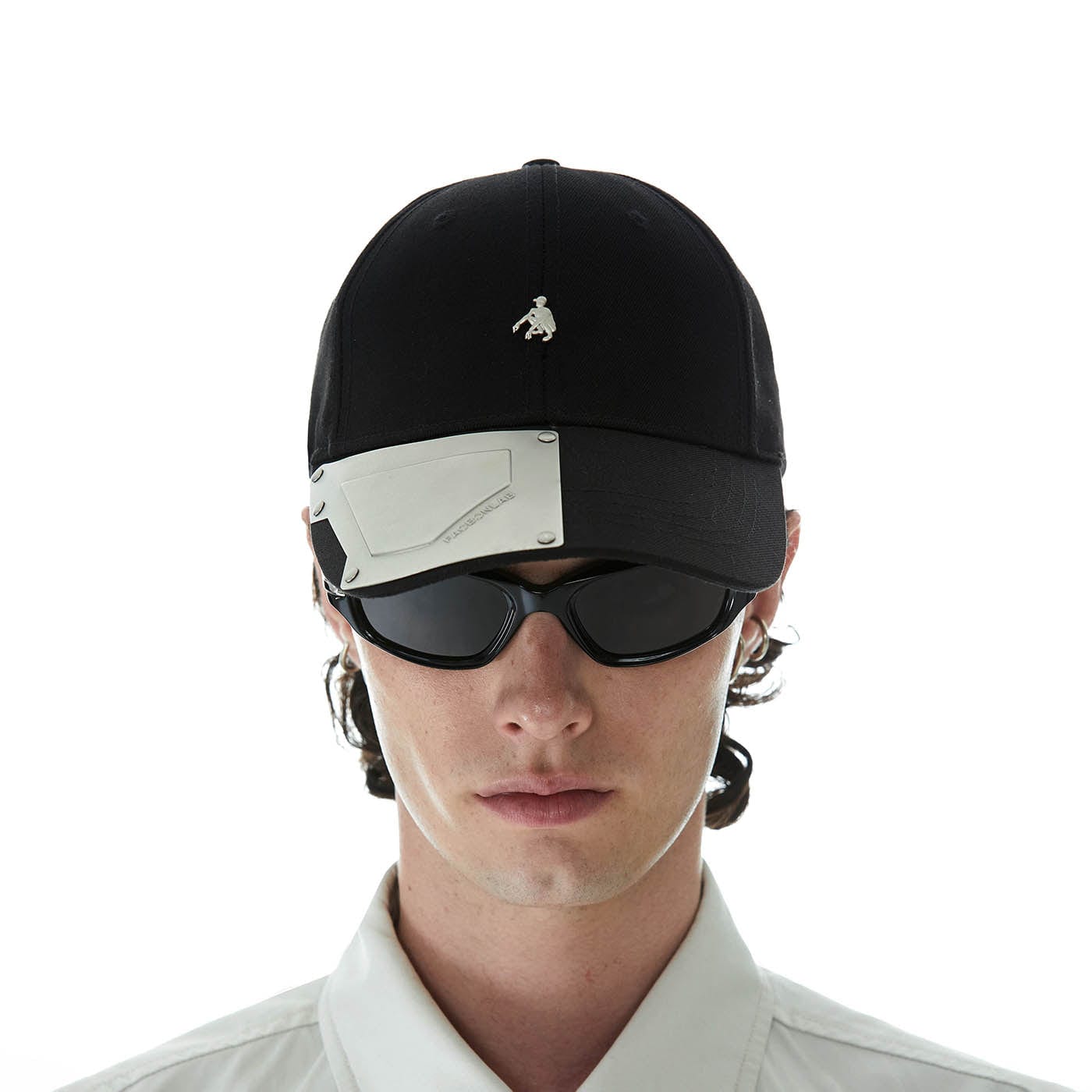 FACEONLAB Metal Plate LOGO Cap Black-Hat, Cap, Beanie-One Size (Adjustable)-Free Shipping Leatheretro