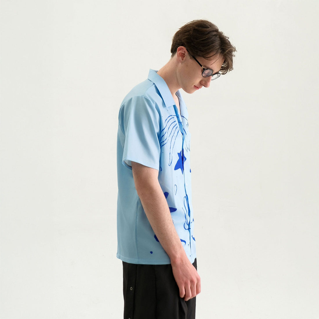 WIID Oceanic Doodle Graphic Half Shirt-Half shirt-M-Free Shipping Leatheretro