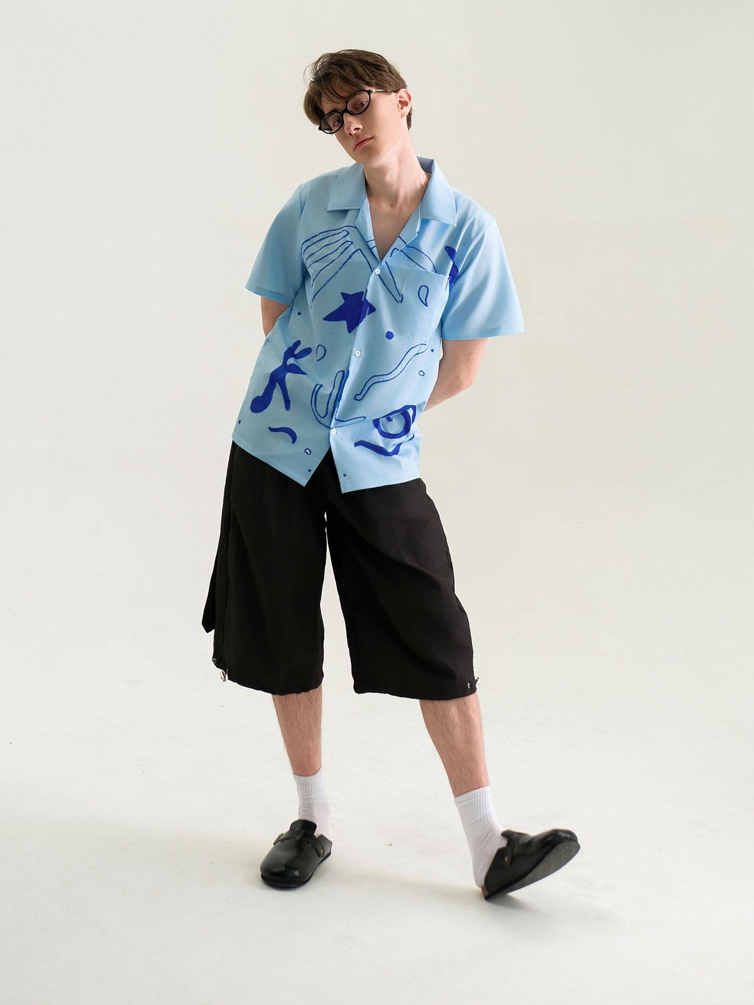 WIID Oceanic Doodle Graphic Half Shirt-Half shirt-M-Free Shipping Leatheretro