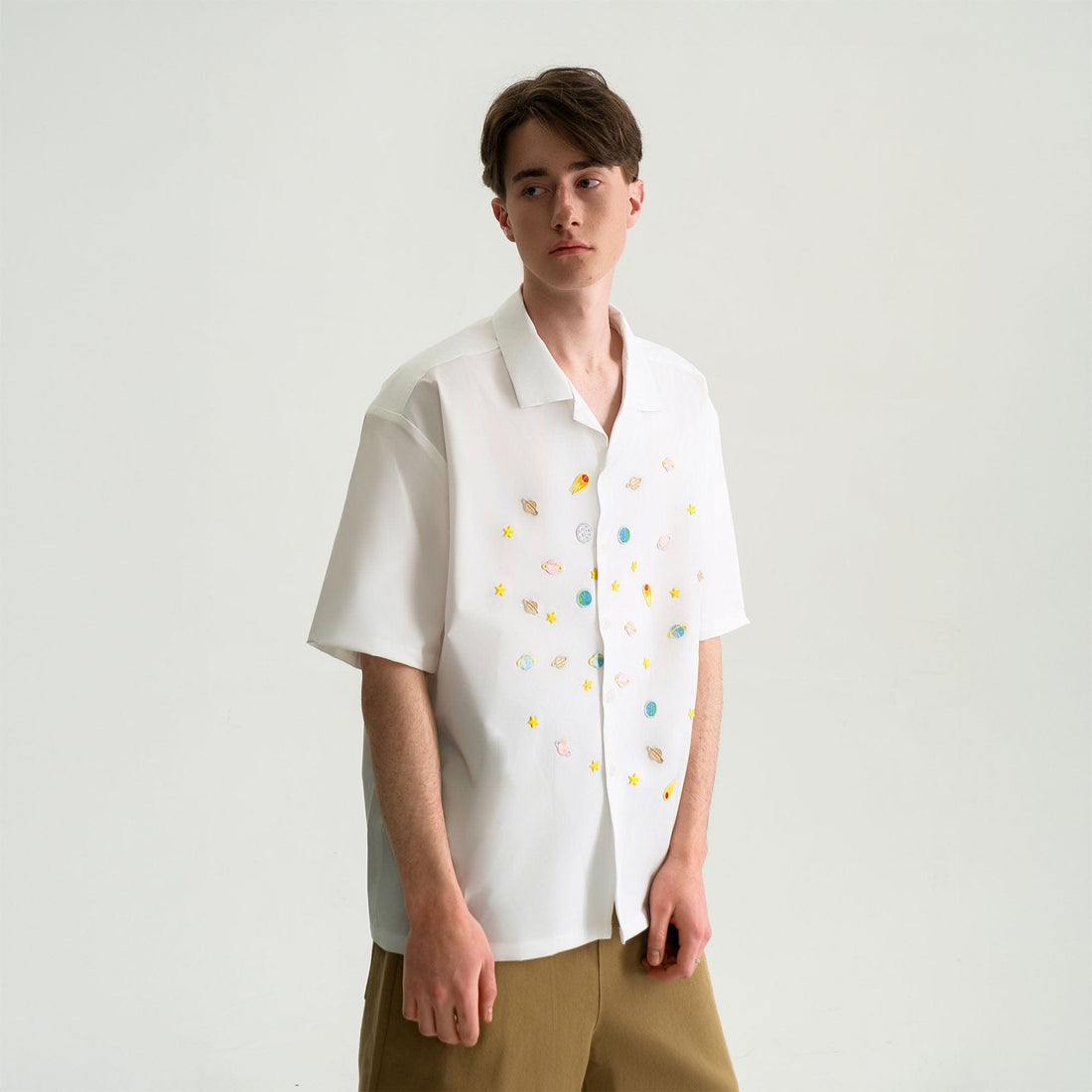 WIID Planet Patch Cuban Half Shirt-Half shirt-M-Free Shipping Leatheretro