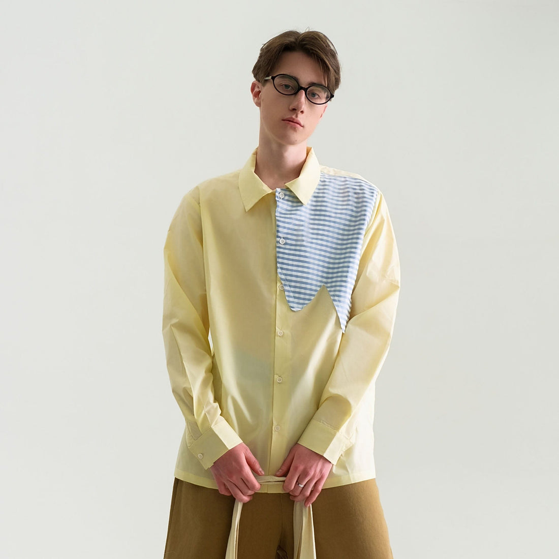 WIID Checks Asymmetrical Patch Shirt-Shirt-M-Free Shipping Leatheretro