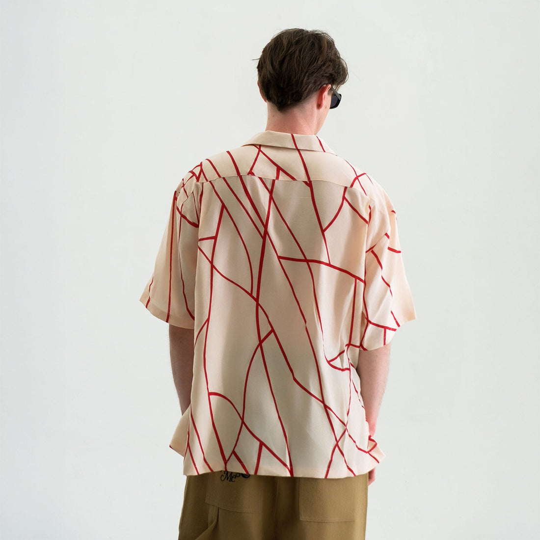 WIID Abstract Line Oversized Cuban Half Shirt-Half shirt-M-Free Shipping Leatheretro