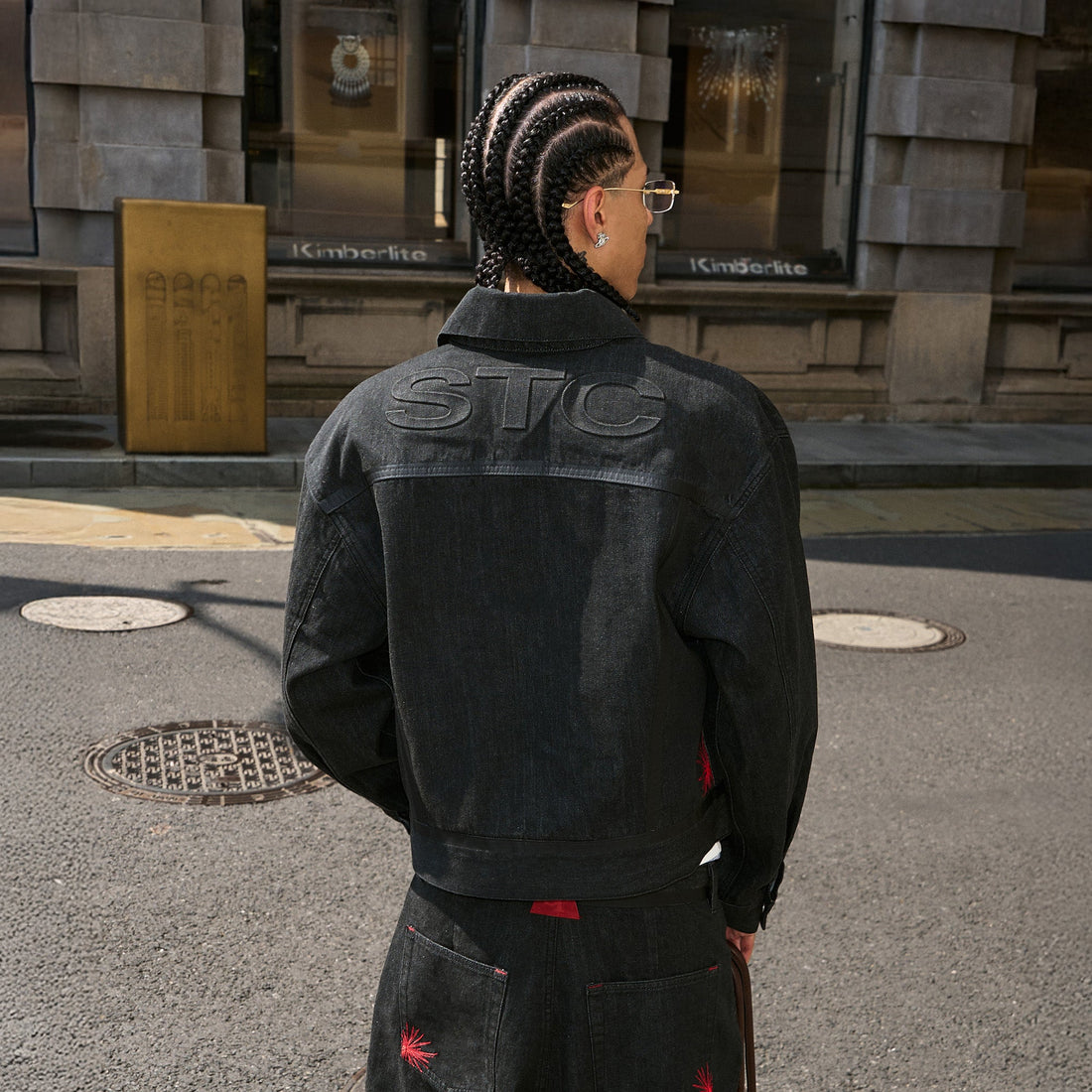 STEEPC LOGO Embossed Boxy Selvedge Denim Jacket-Jacket-S (1)-Free Shipping Leatheretro