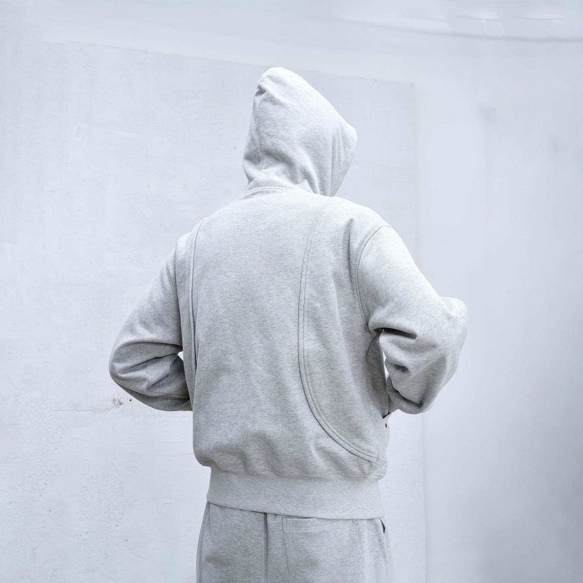 CATSSTAC Arc Panel Dual-Zip Hoodie-Jacket-M-Gray-Free Shipping Leatheretro