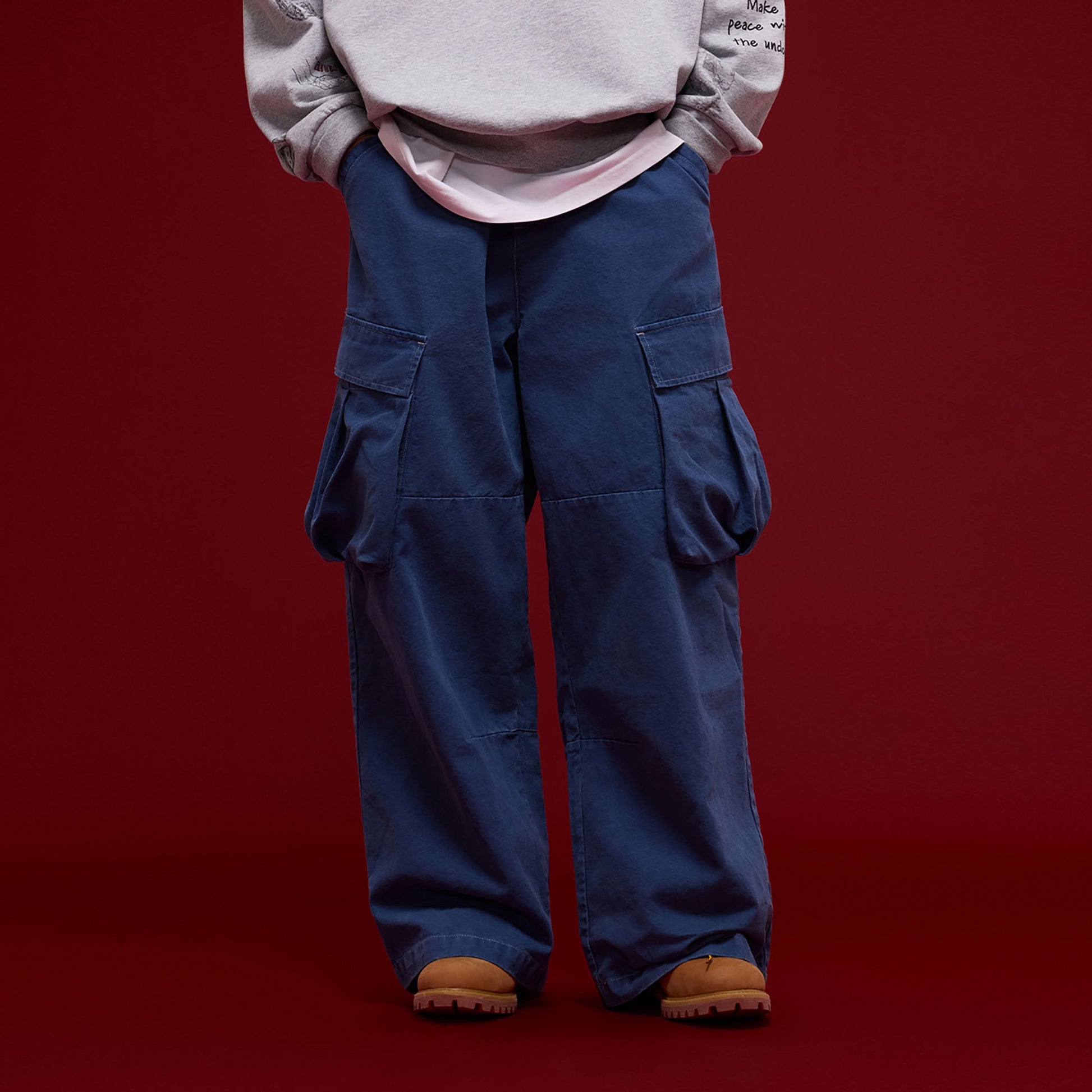 BANANA CLUB Essential Oversized Utility Cargo-Pants-S-Blue-Free Shipping Leatheretro