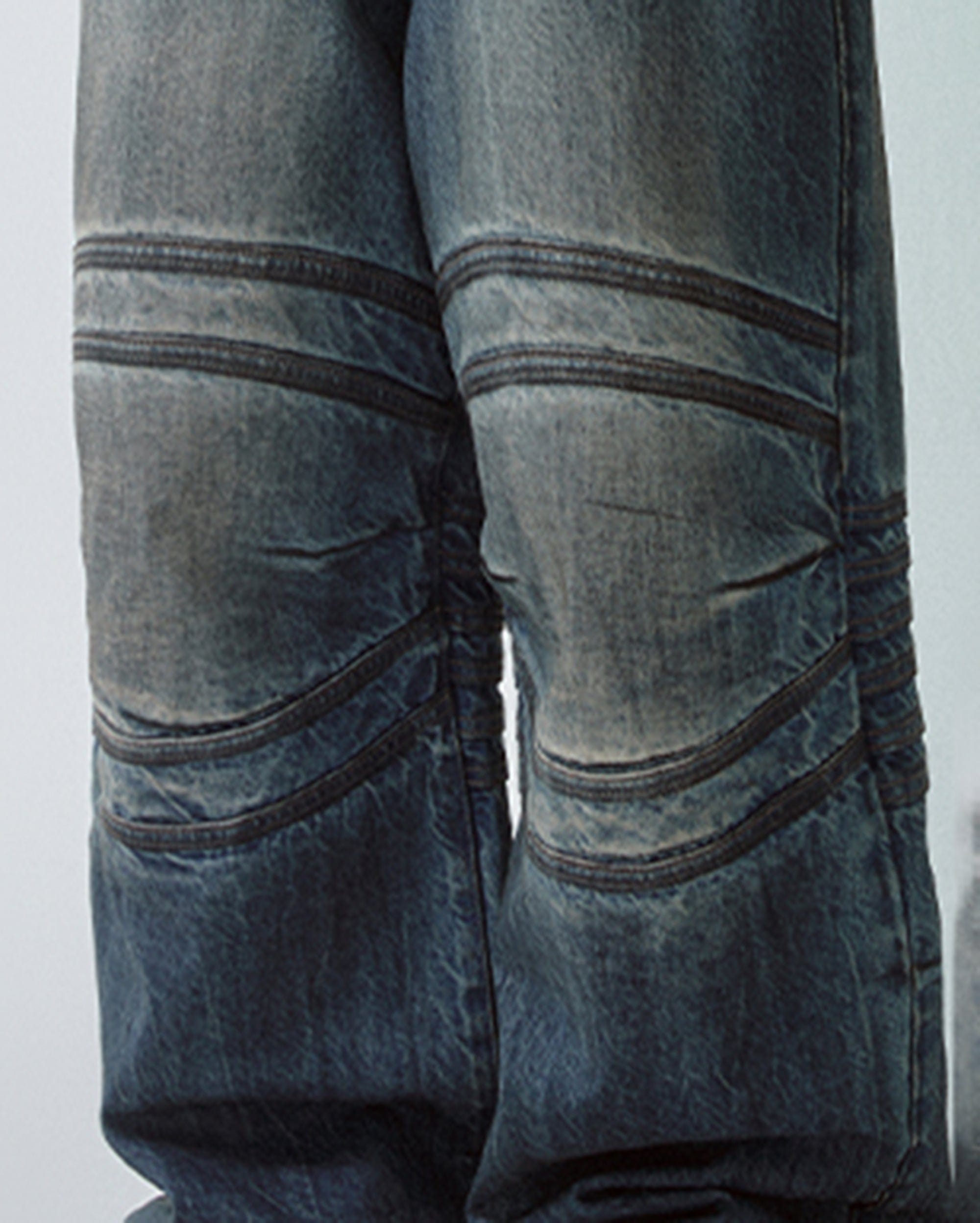 F2CE Retro Crinkled-Knee Washed Pants-Pants-S-Free Shipping Leatheretro