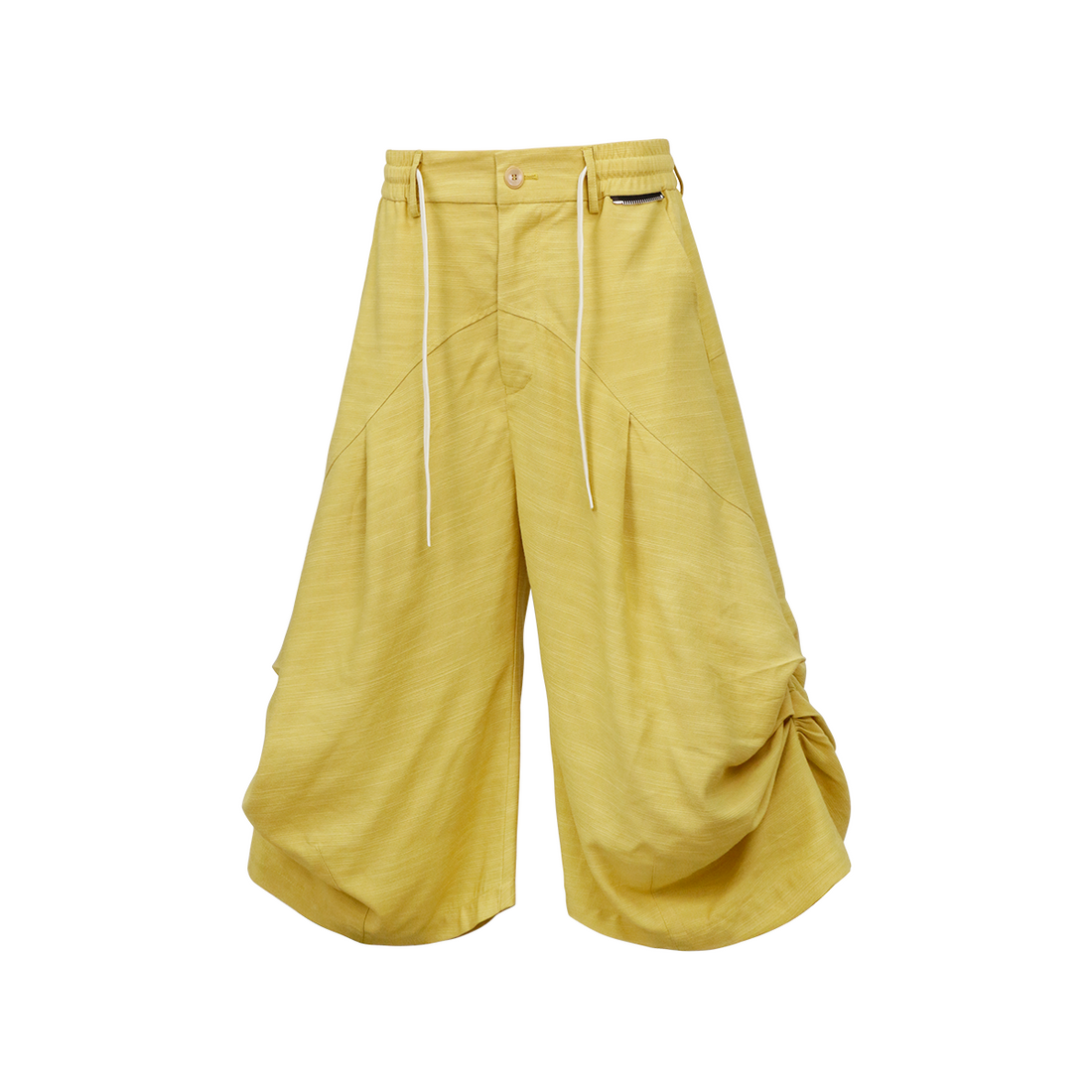 RELABEL Ruched Tencel-Acetate Oversized Shorts-Shorts-XS-Black-Free Shipping Leatheretro