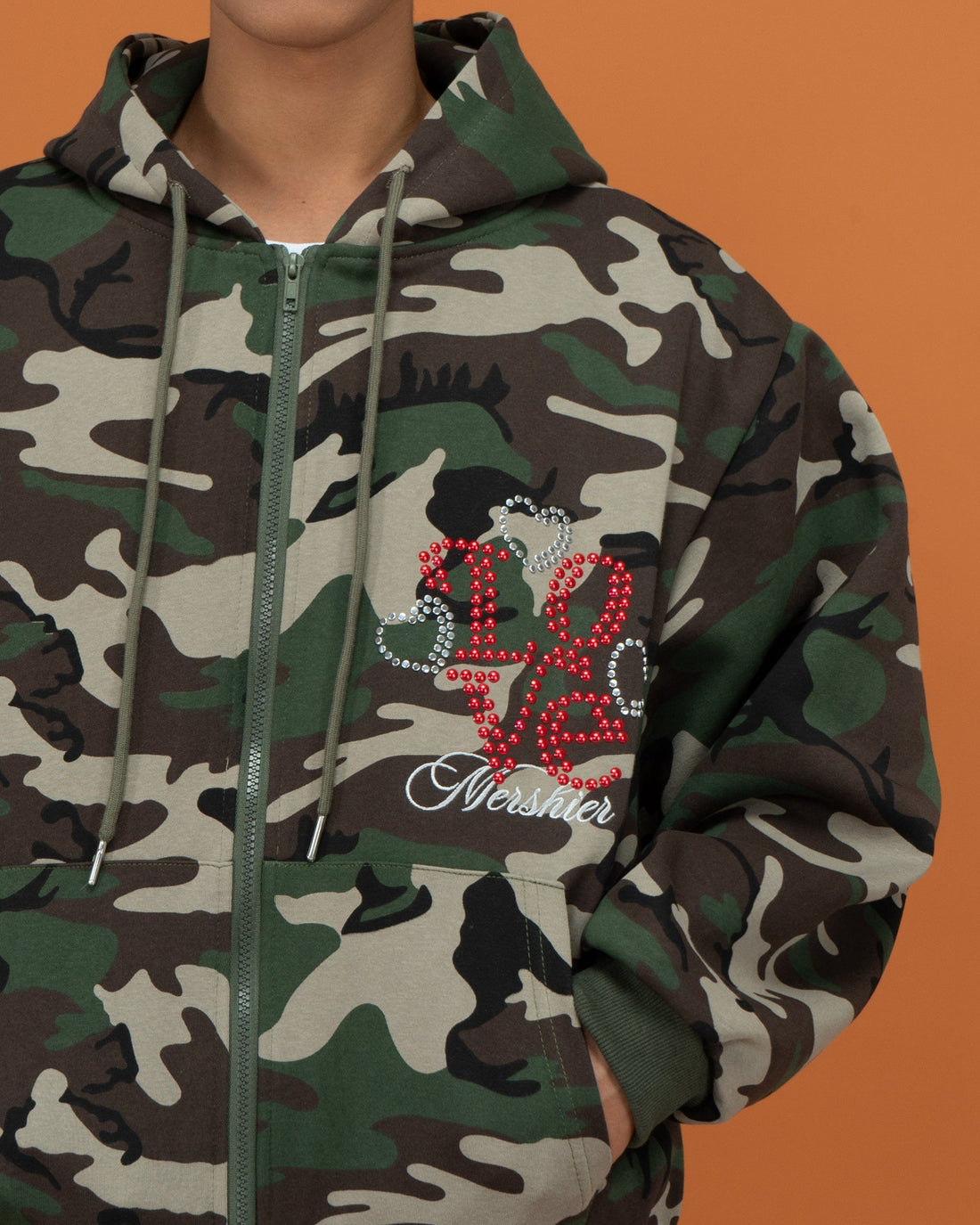 CLP Camo Studded Zip-Up Hoodie-Jacket-M-Free Shipping Leatheretro