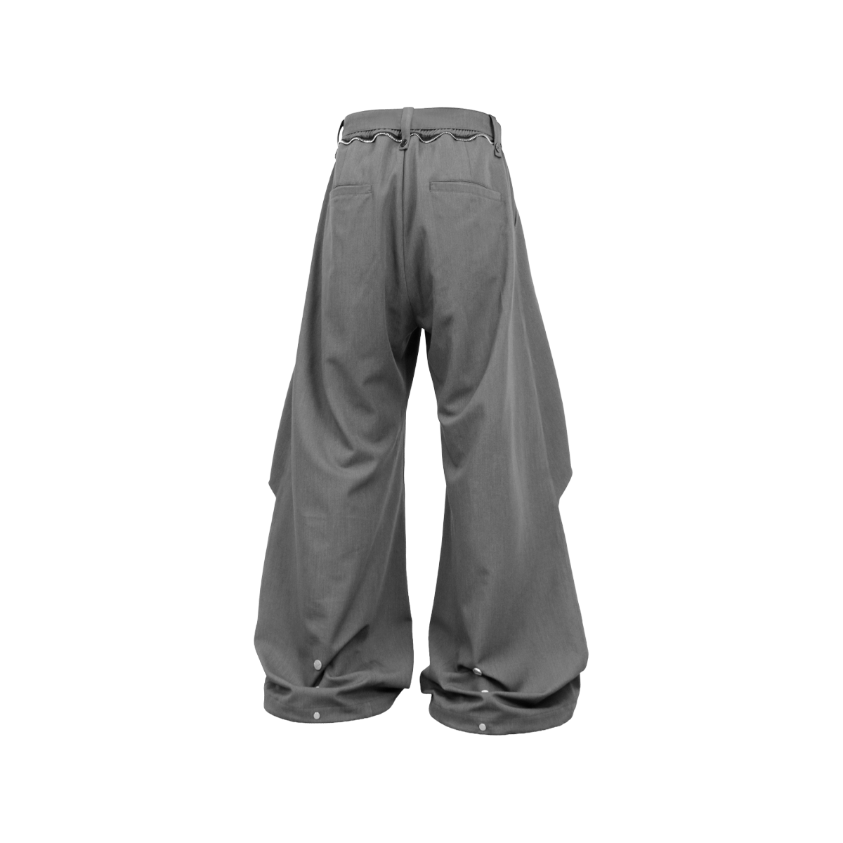 RELABEL Wool-Blend Pleated Draped Wide-Leg Pants Gray-Pants-XS (Preorder)-Free Shipping Leatheretro