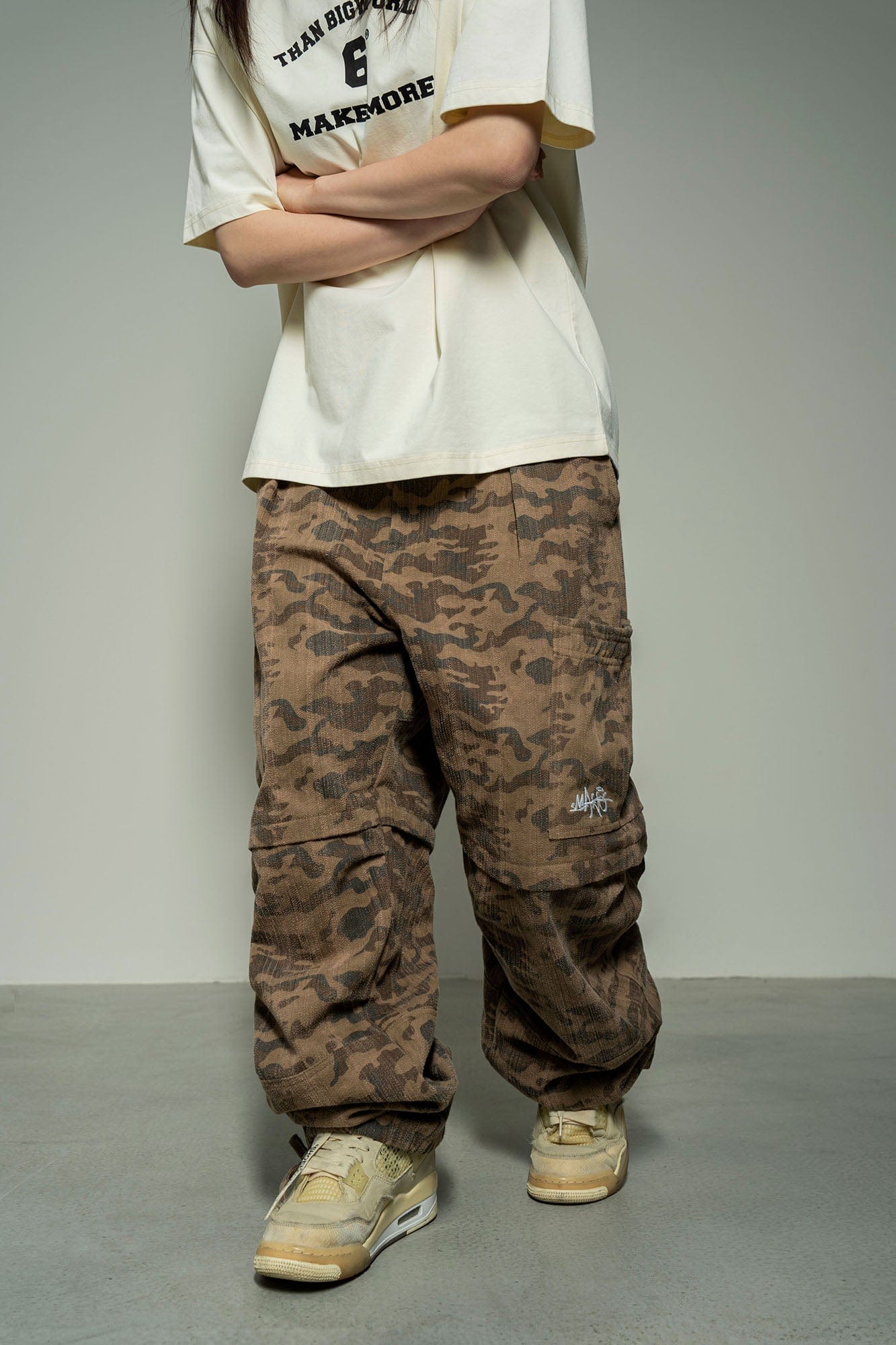 MAKEMORE Camo Multi-Pocket Panel Cargo Pants-Pants-S-Free Shipping Leatheretro