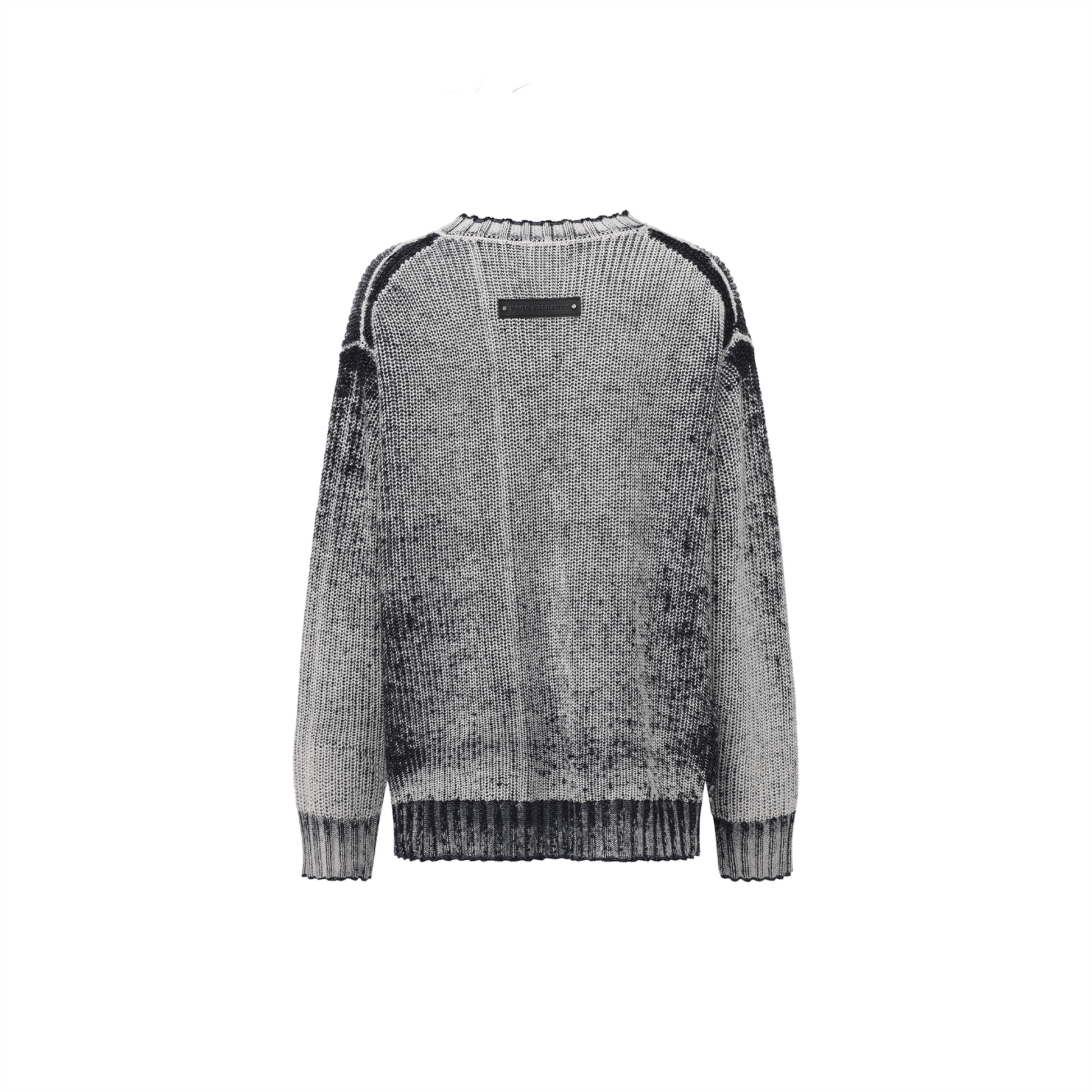 VANN VALRENCE Washed Distressed LOGO Sweater-Sweater-S-Free Shipping Leatheretro