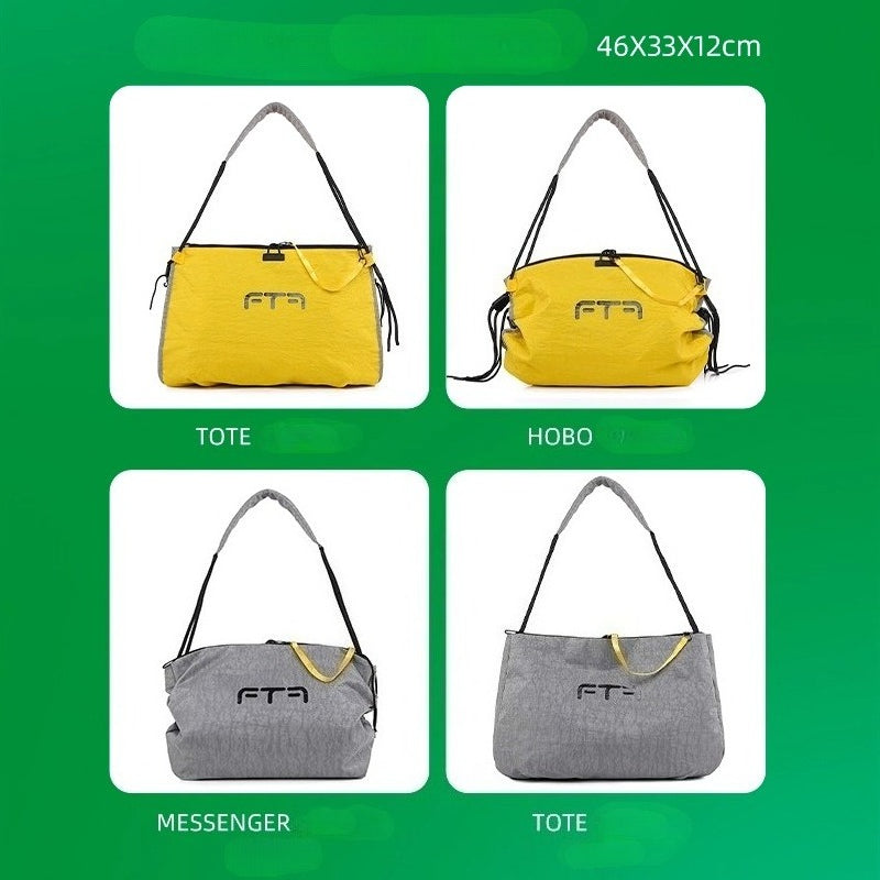 BOOM AB Side The Versatile Voyager: Reversible Tote & Crossbody Bag-Yellow Gray-Large-Free Shipping Leatheretro