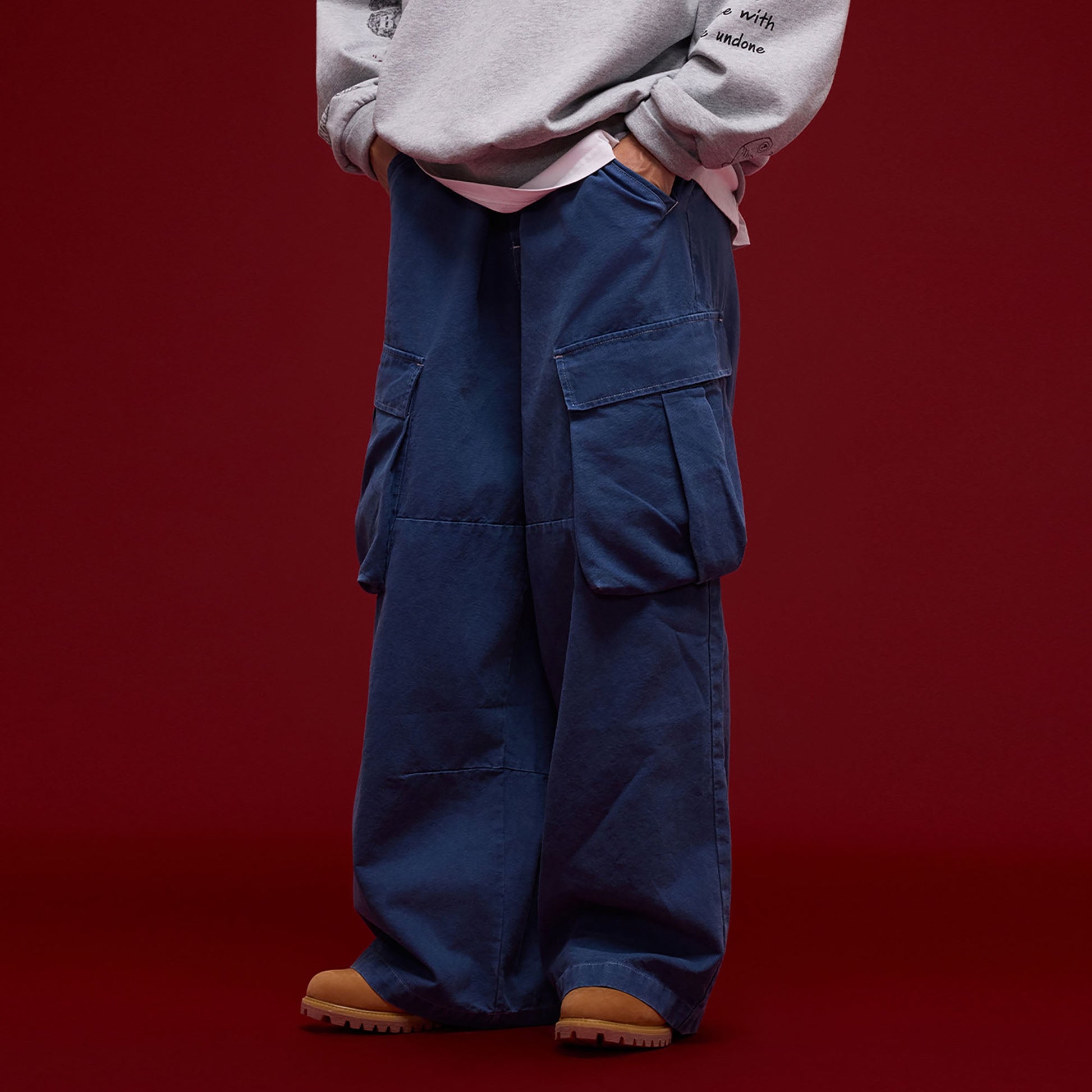 BANANA CLUB Essential Oversized Utility Cargo-Pants-S-Blue-Free Shipping Leatheretro