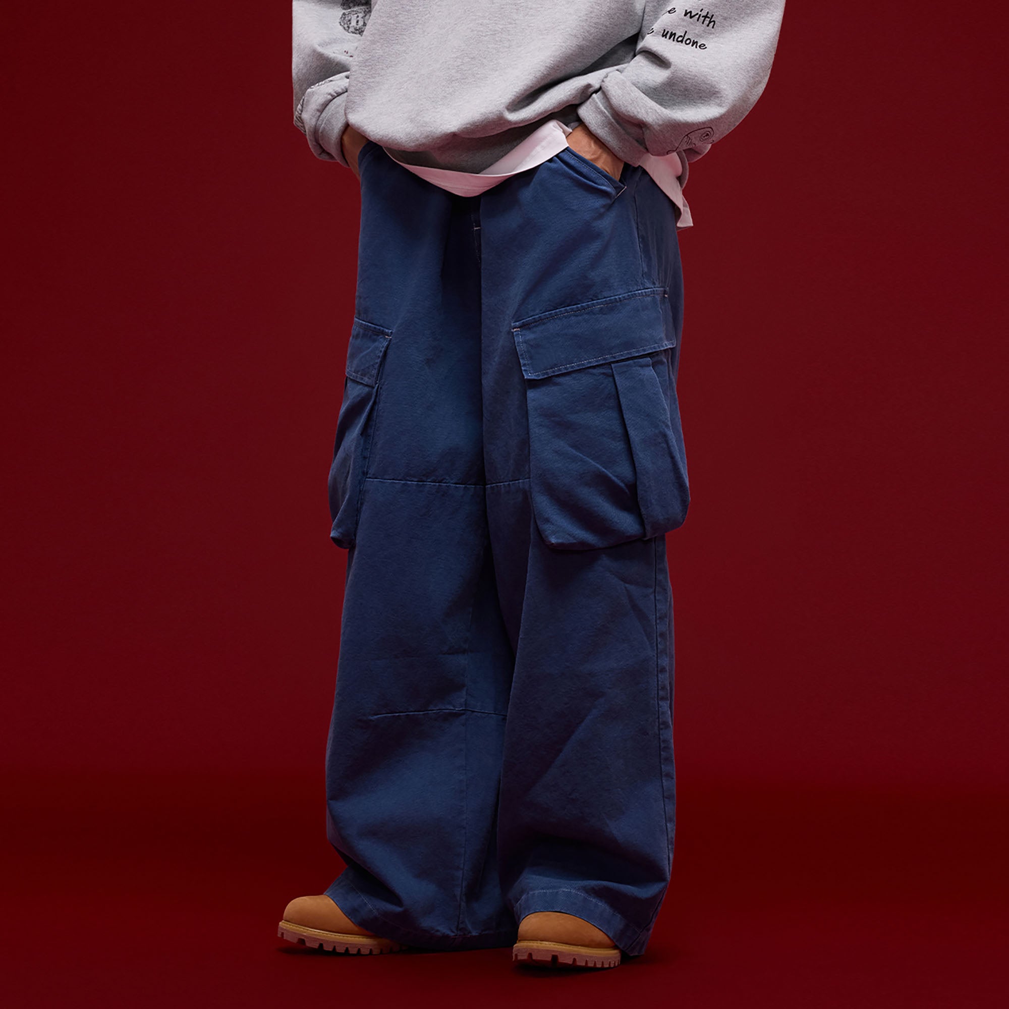 BANANA CLUB Essential Oversized Utility Cargo-Pants-S-Blue-Free Shipping Leatheretro