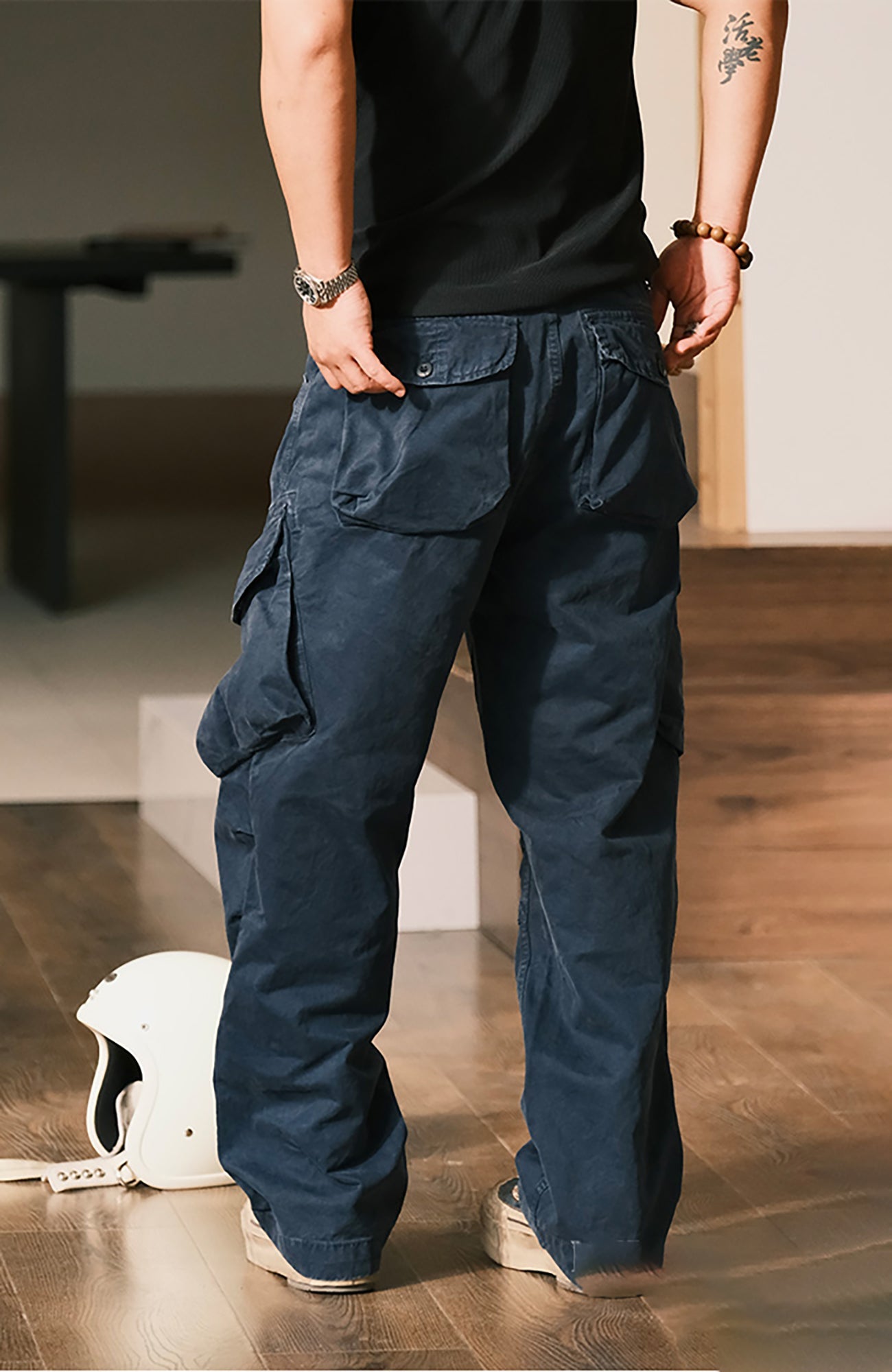 NEIGBORL Large Utility Pockets Cargo Pants-Pants-S-Blue-Free Shipping Leatheretro