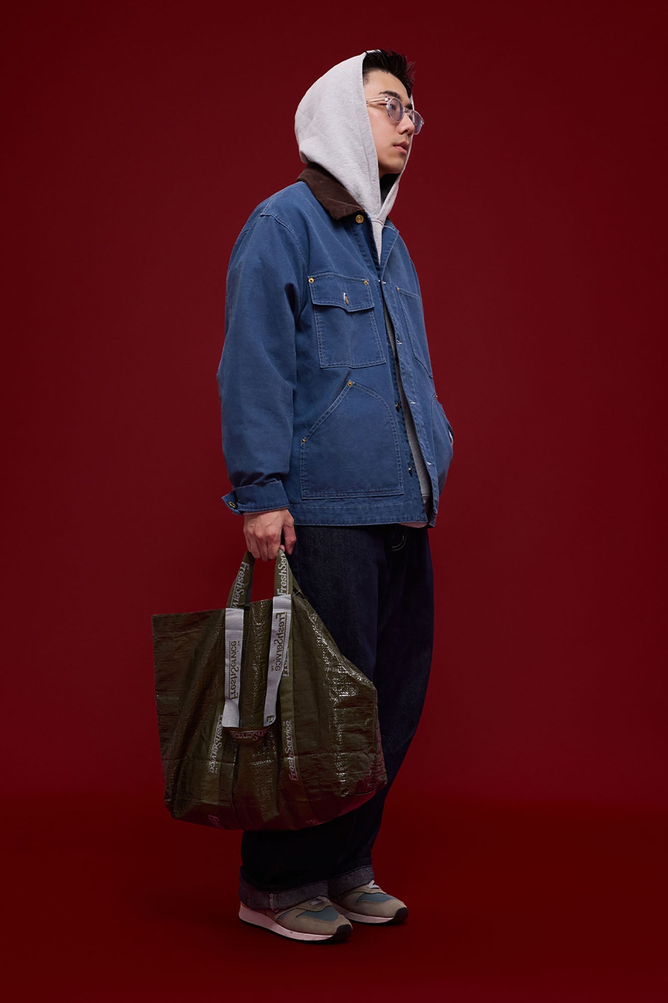 BANANA CLUB Contrast Collar Stitch Utility Jacket-Jacket-S (Preorder)-Blue-Free Shipping Leatheretro