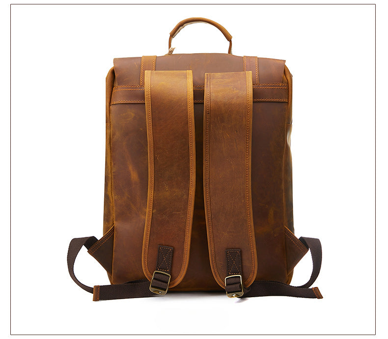 Genuine Leather Men's Backpack-Backpack-Black-30cm*10cm*38cm-Free Shipping Leatheretro