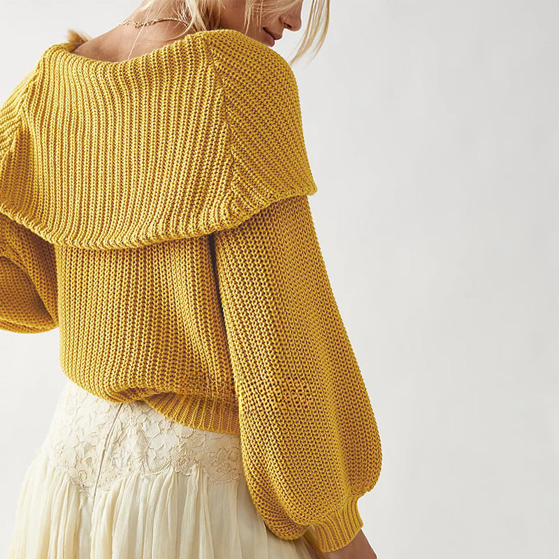 Women's Oversized Off-Shoulder Sweater-black-S-Free Shipping Leatheretro