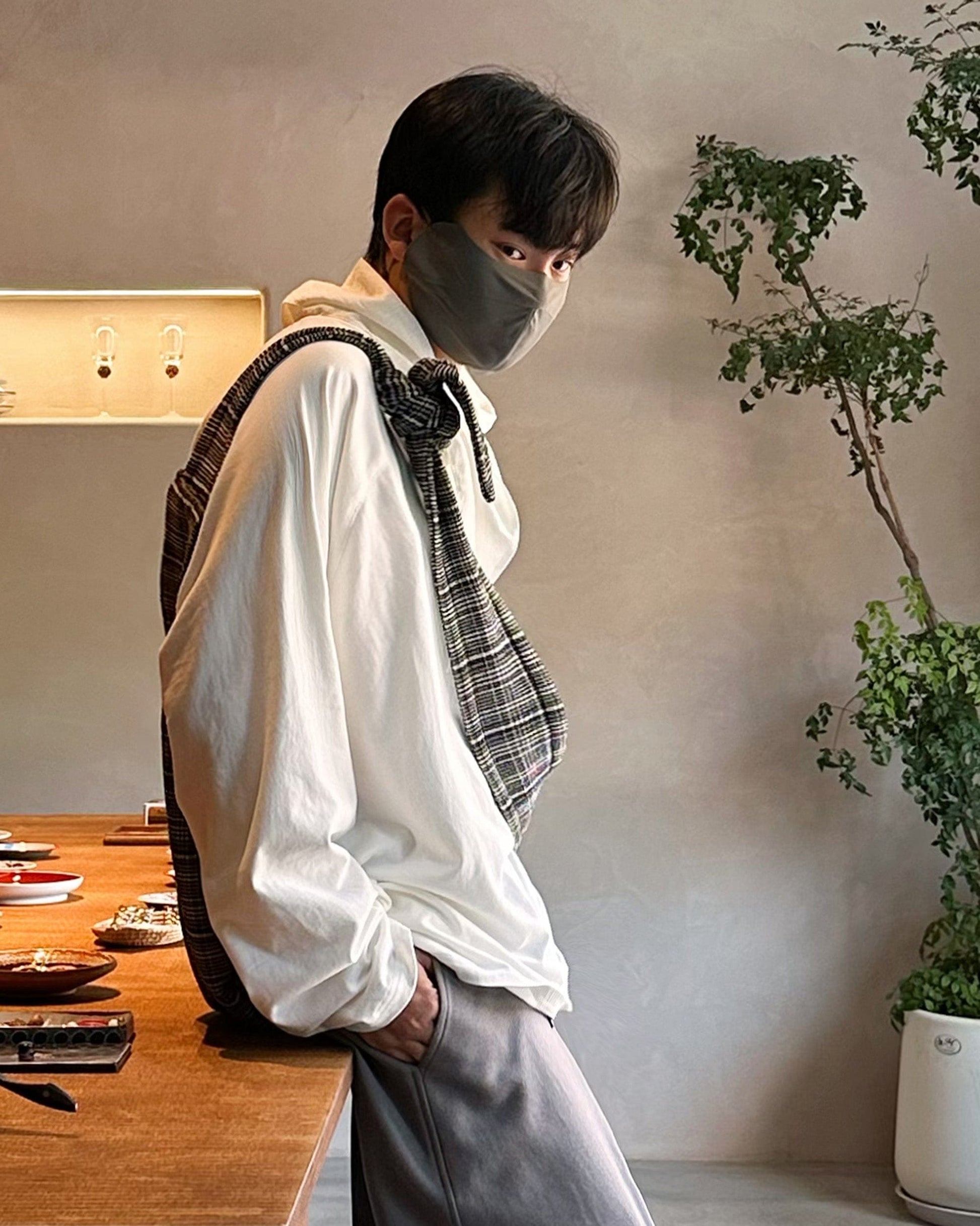 RELABEL Deconstructed Scarf Long-Sleeve Tee-L/S Tee-XS-Yellow-Free Shipping Leatheretro