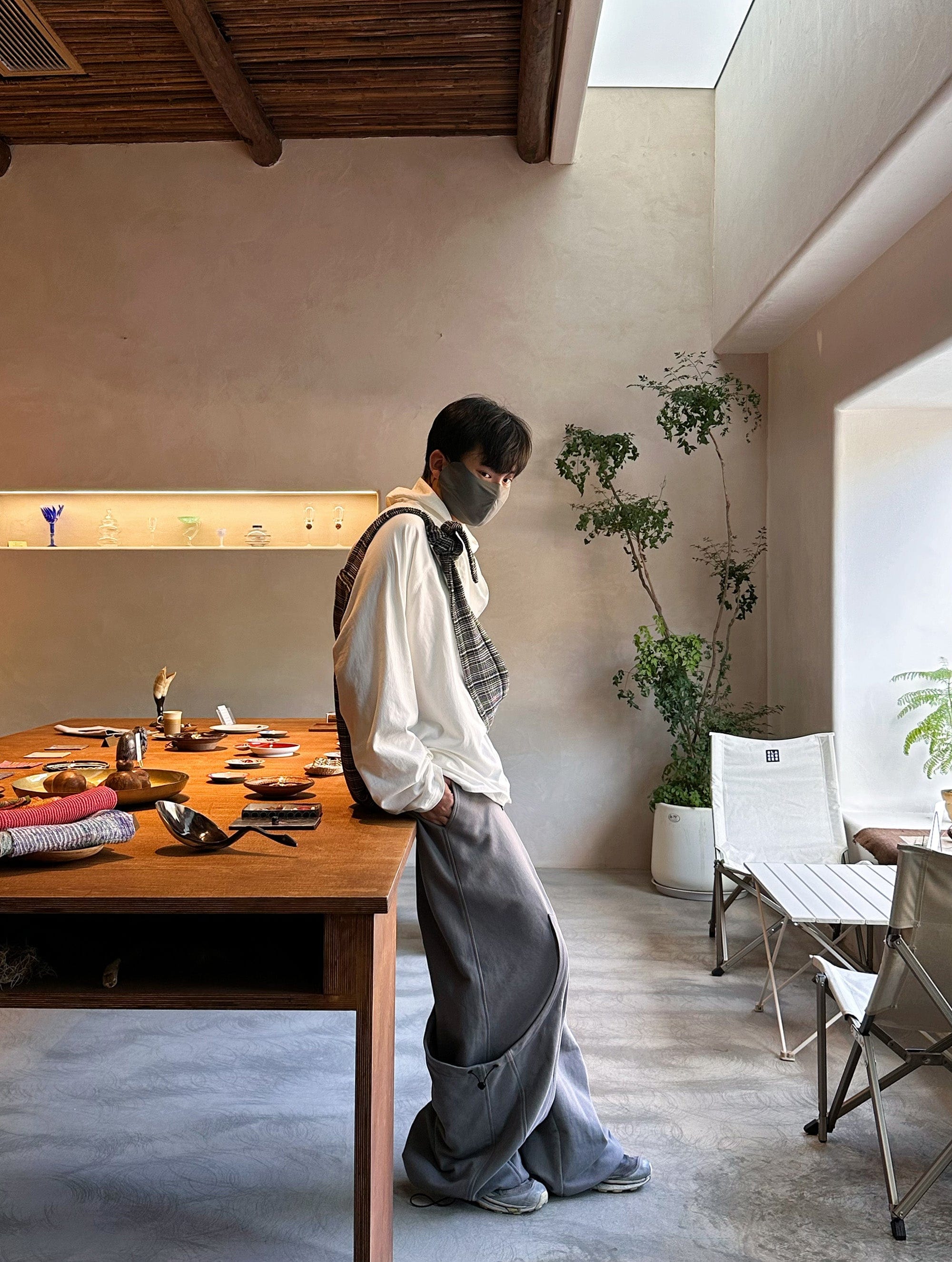 RELABEL Deconstructed Scarf Long-Sleeve Tee-L/S Tee-XS-Yellow-Free Shipping Leatheretro