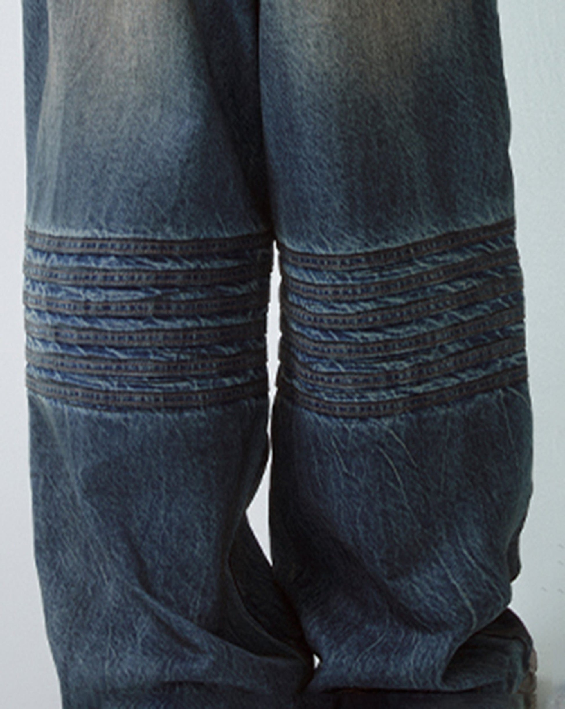 F2CE Retro Crinkled-Knee Washed Pants-Pants-S-Free Shipping Leatheretro