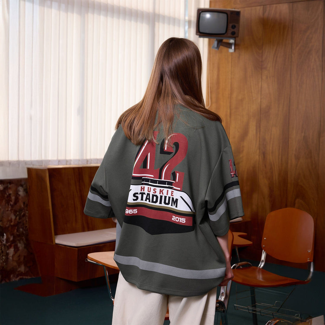 ERROR CODE ROBOT Varsity Layered Collar Oversized Huskie Tee-T Shirt-S-Free Shipping Leatheretro