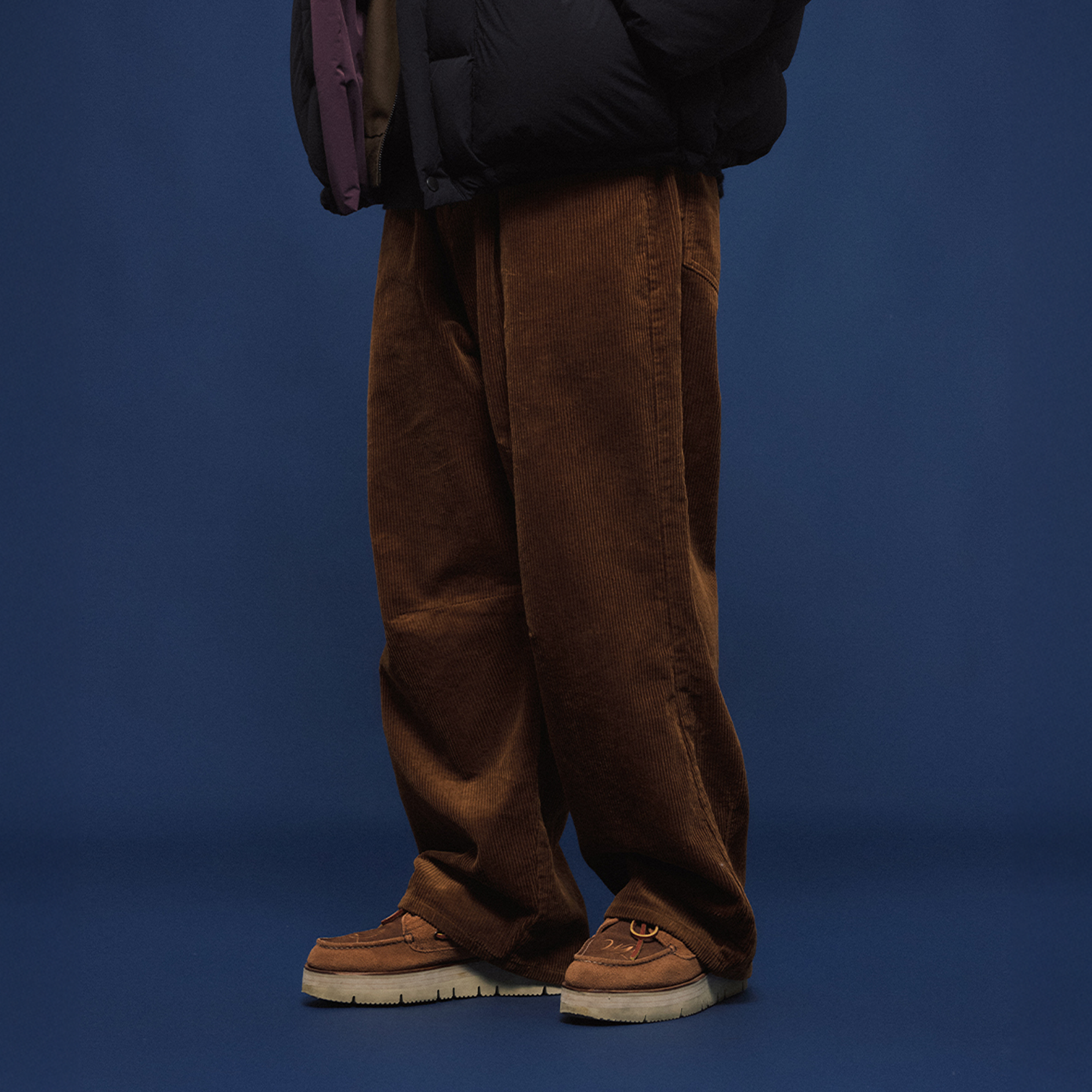 BANANA CLUB Corduroy Pleated Wide-Leg Trousers