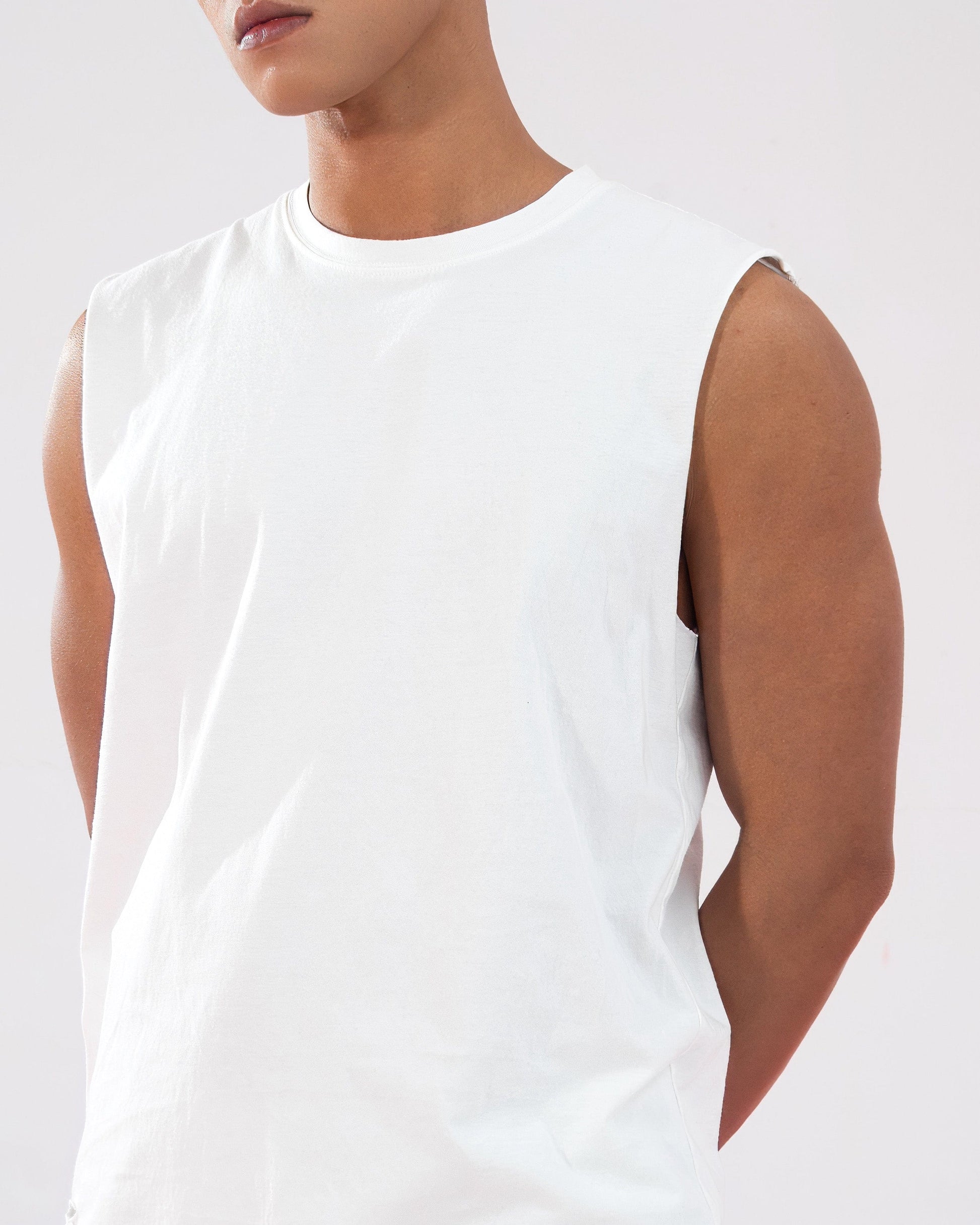 CLP Ripped Tank Top-Tank Top-M-White-Free Shipping Leatheretro