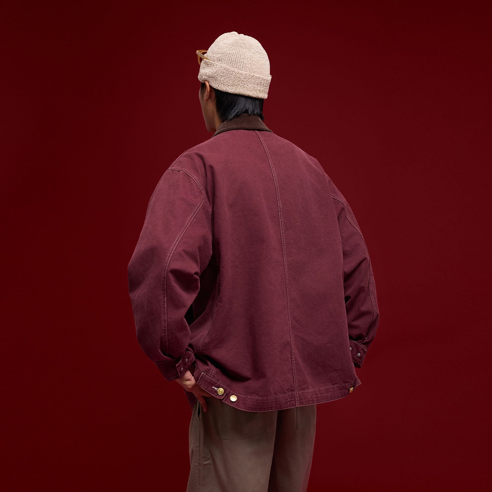 BANANA CLUB Contrast Collar Stitch Utility Jacket-Jacket-S (Preorder)-Blue-Free Shipping Leatheretro