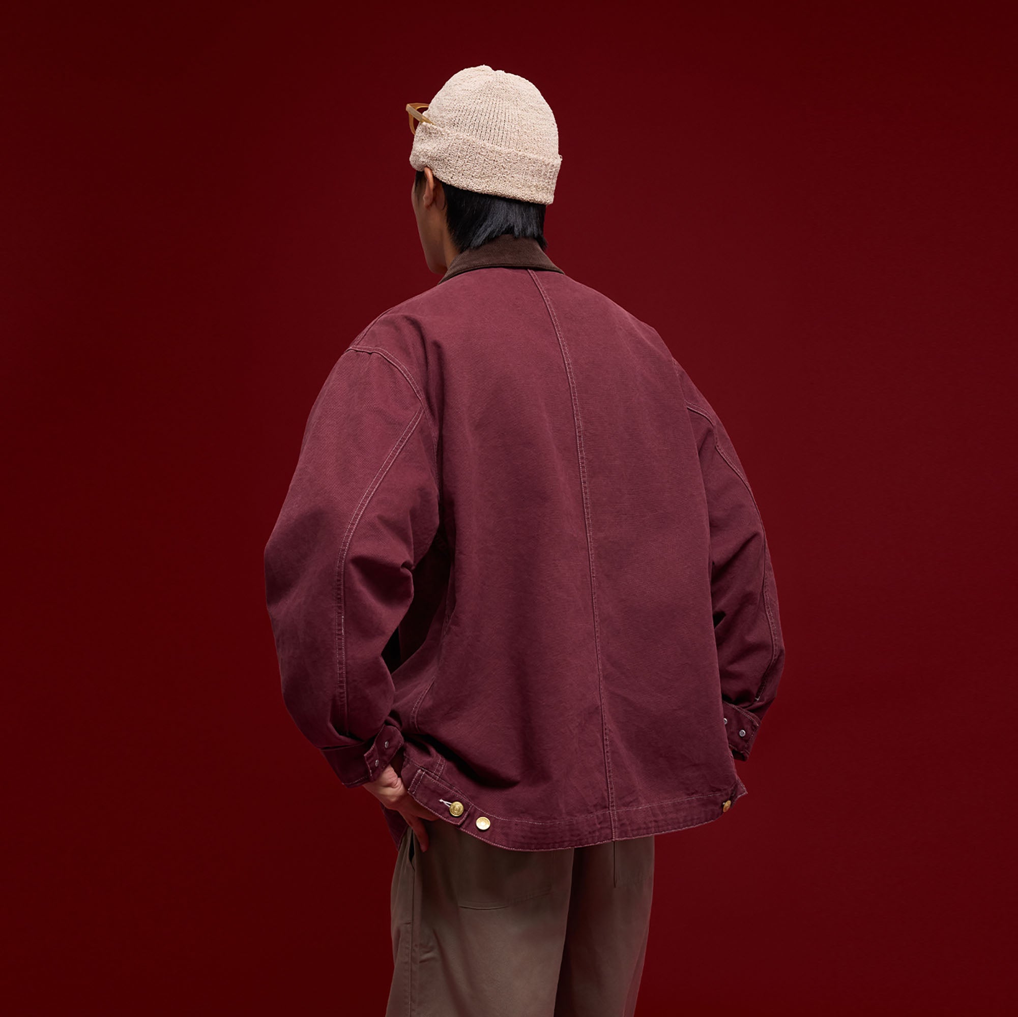 BANANA CLUB Contrast Collar Stitch Utility Jacket-Jacket-S (Preorder)-Blue-Free Shipping Leatheretro