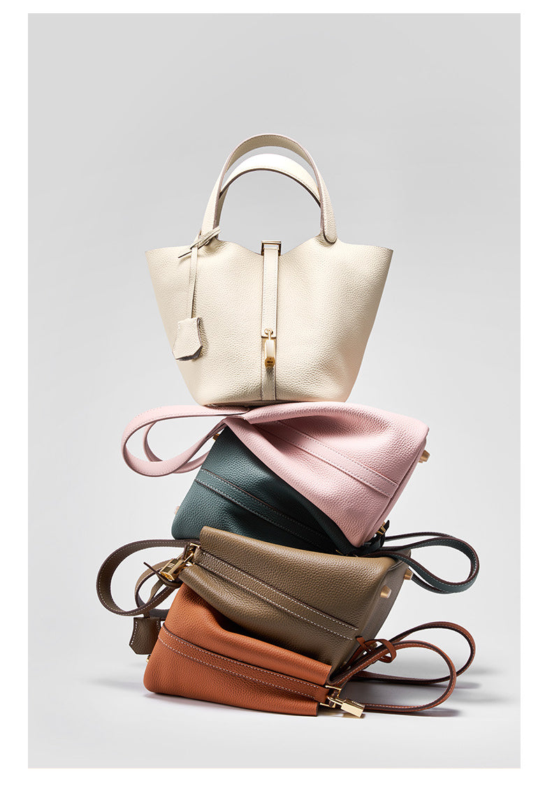 Luxury Leather Bucket Bag for Women-handbags-black-Free Shipping Leatheretro