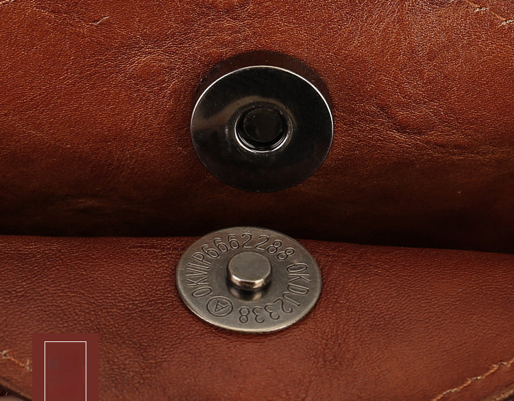 Vintage Full-Grain Cowhide Leather Woven Braided Phone Bag-crossbody bags-Brown-Free Shipping Leatheretro