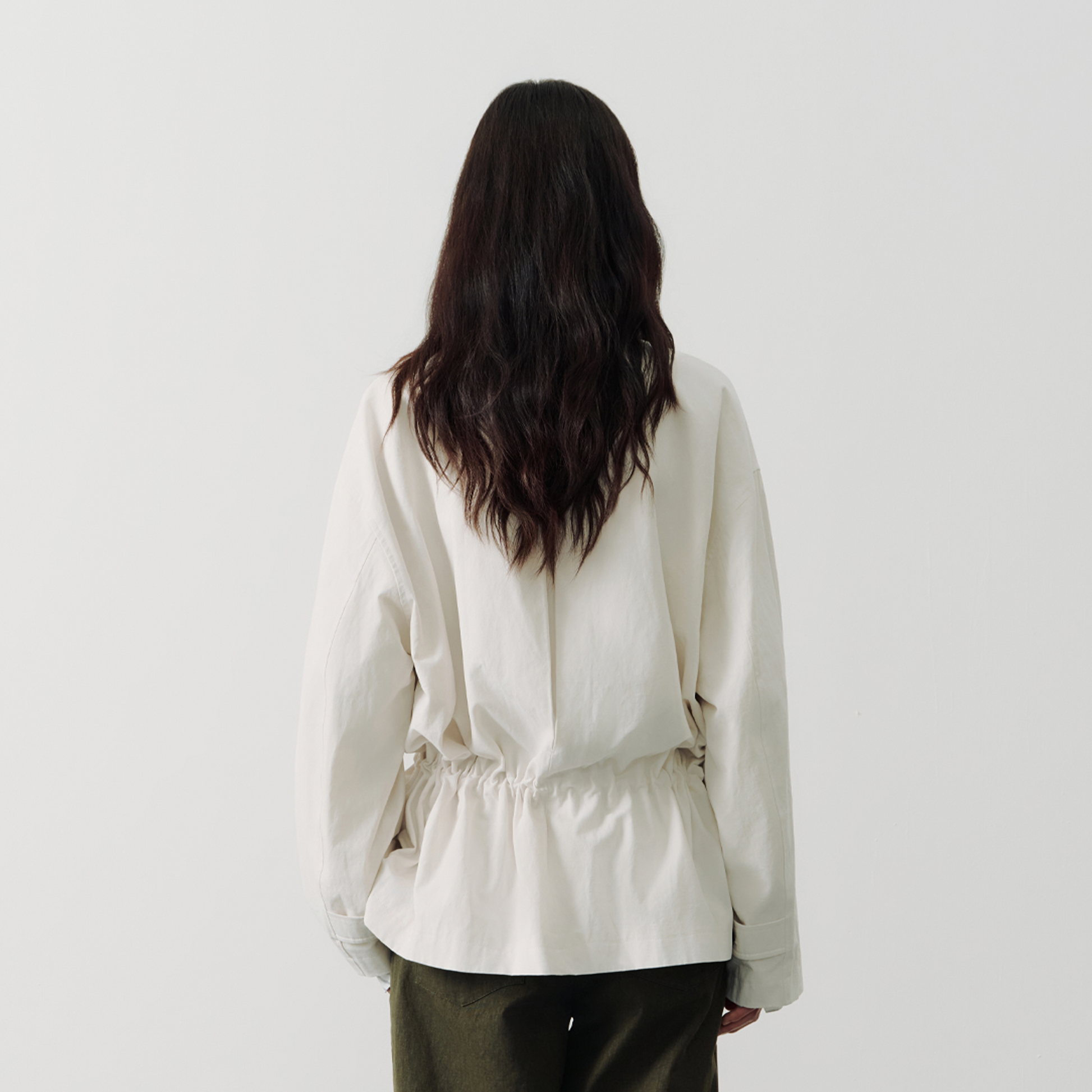 SAME FLOW Stand-Collar Drawstring-Waist Jacket-Jacket-S-Khaki-Free Shipping Leatheretro