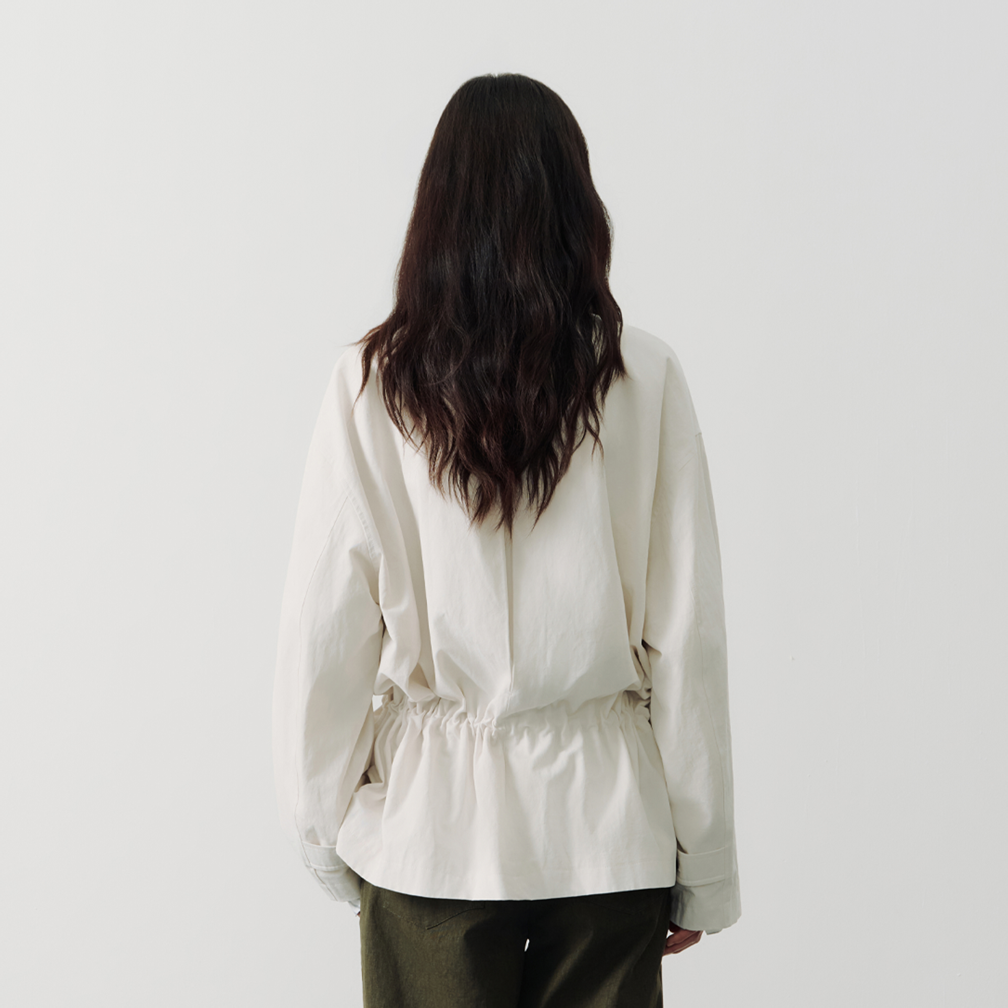 SAME FLOW Stand-Collar Drawstring-Waist Jacket-Jacket-S-Khaki-Free Shipping Leatheretro
