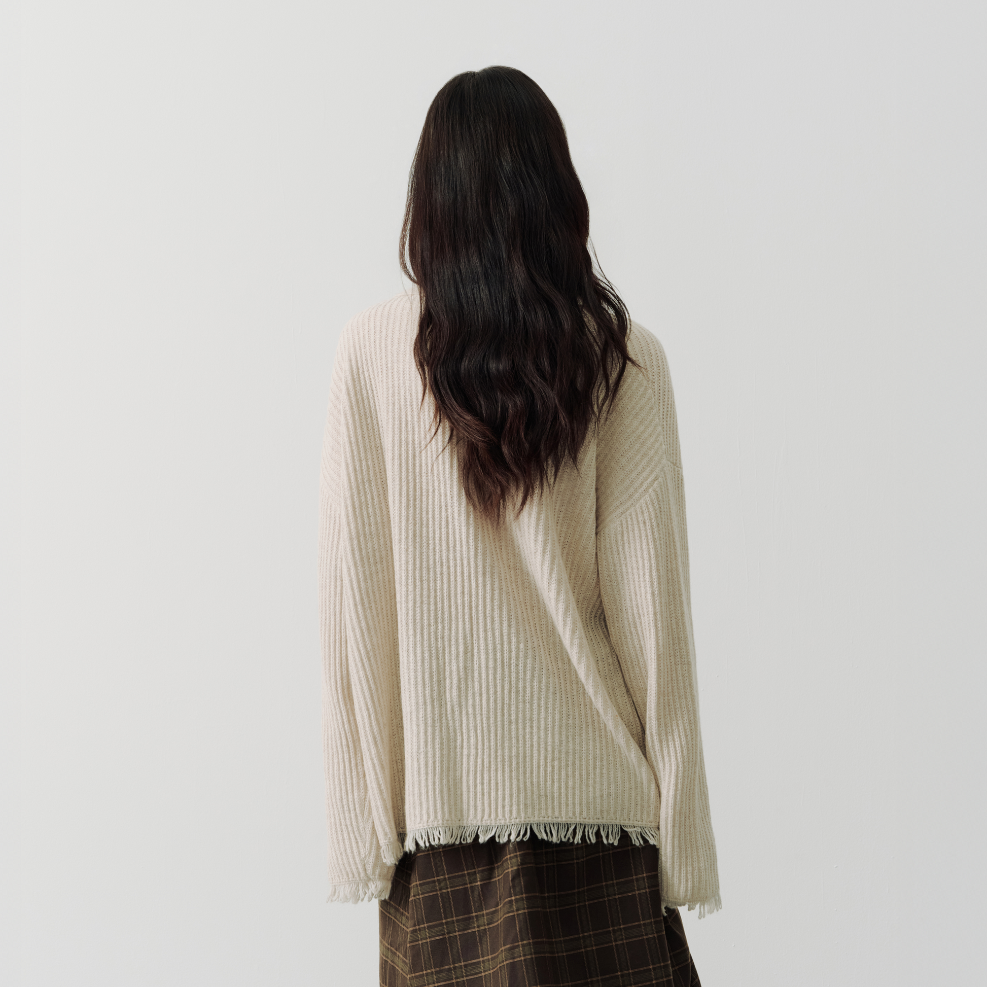 SAME FLOW Floral Embroidery Fringe-Hem Rib Cardigan-Sweater-S (Preorder)-Free Shipping Leatheretro