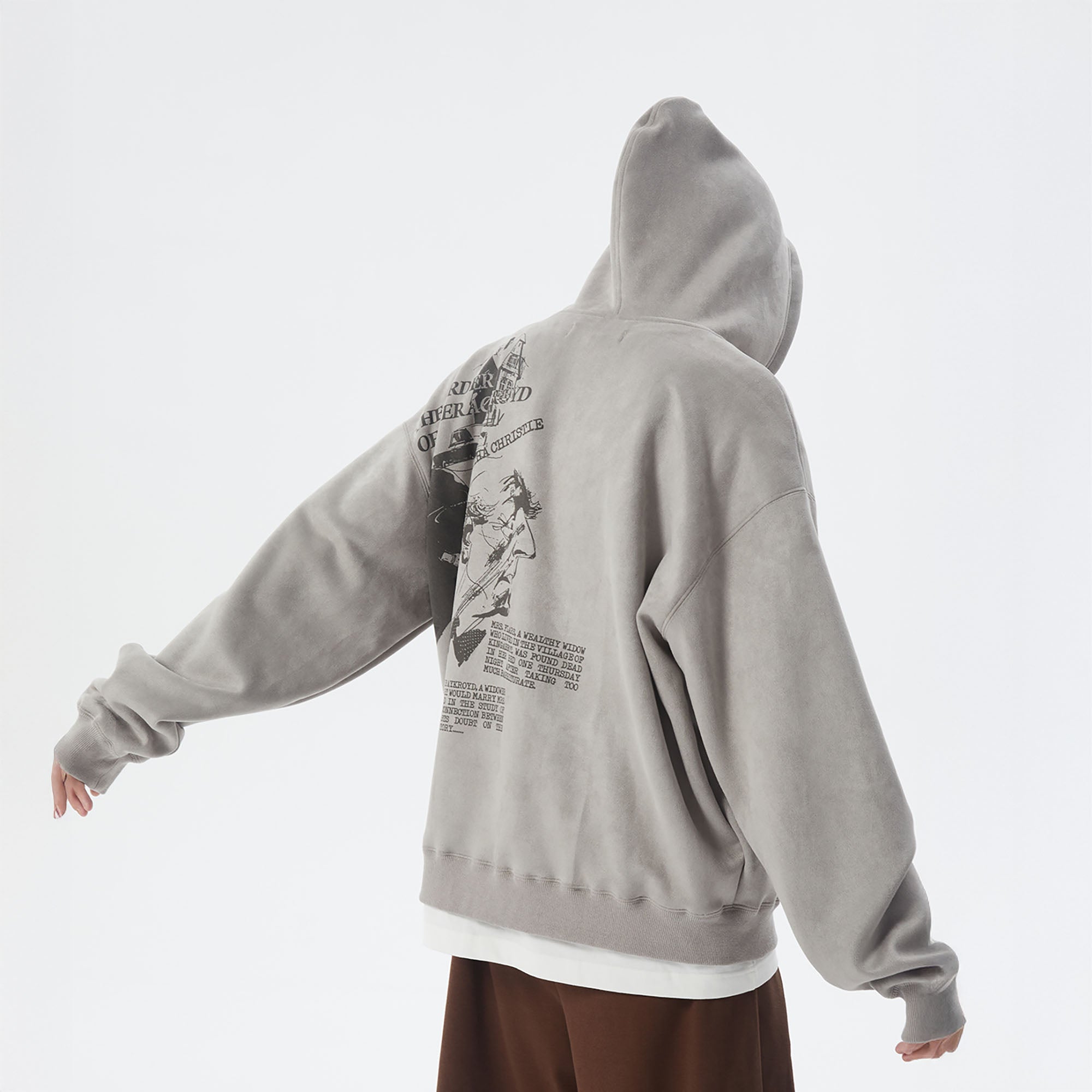 ERROR CODE ROBOT Graphic Suede Zip-Up Hoodie-Jacket-S-Free Shipping Leatheretro