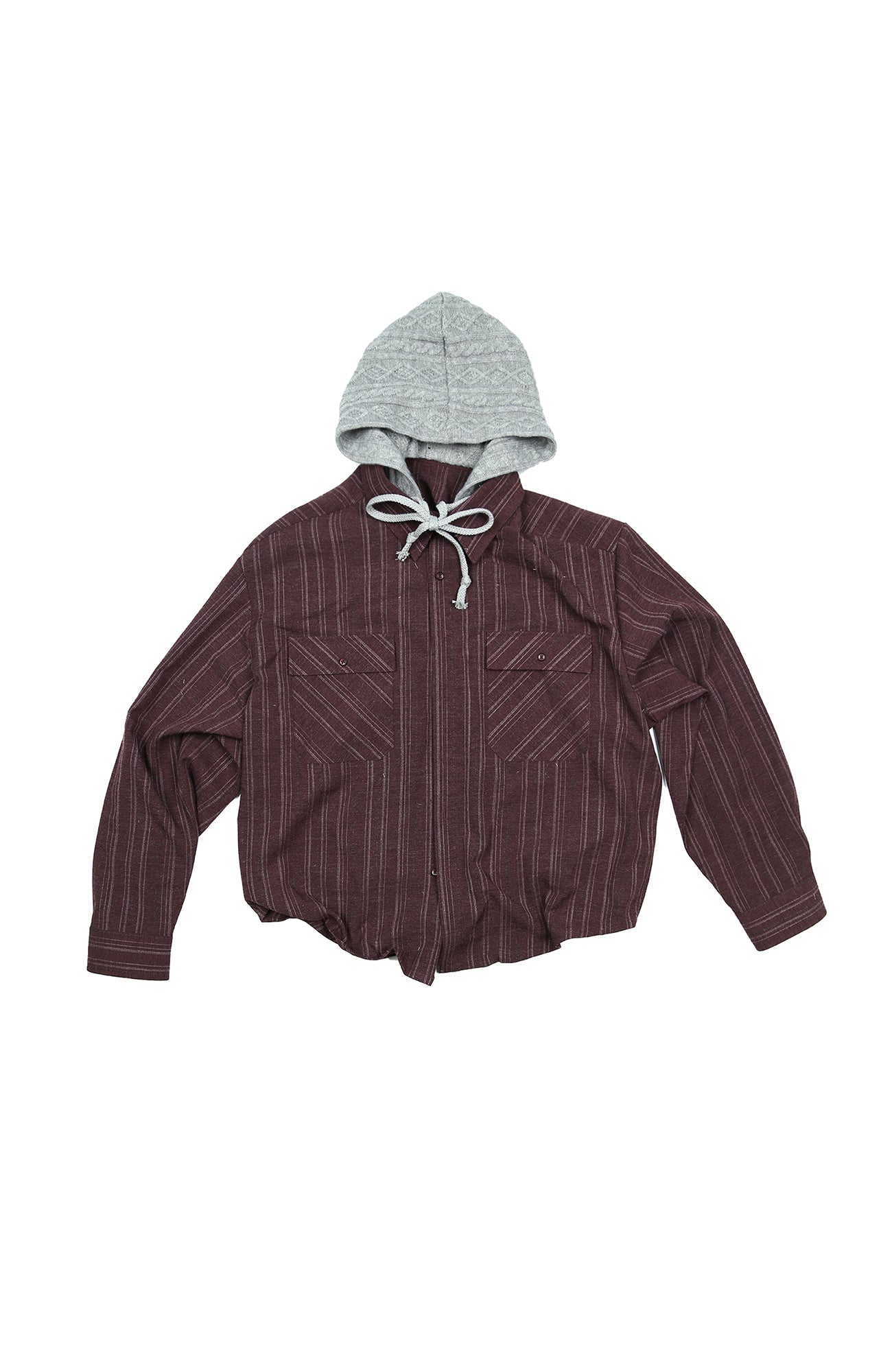TRECLUB Retro Faux-Layer Hooded Button-Up Shirt-Shirt-S-Free Shipping Leatheretro