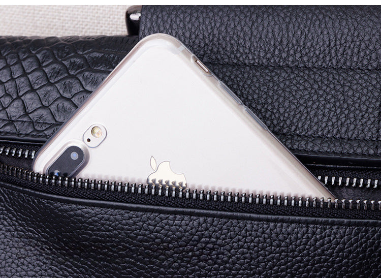 Genuine Leather Crossbody Bag for Women-Black-Free Shipping Leatheretro