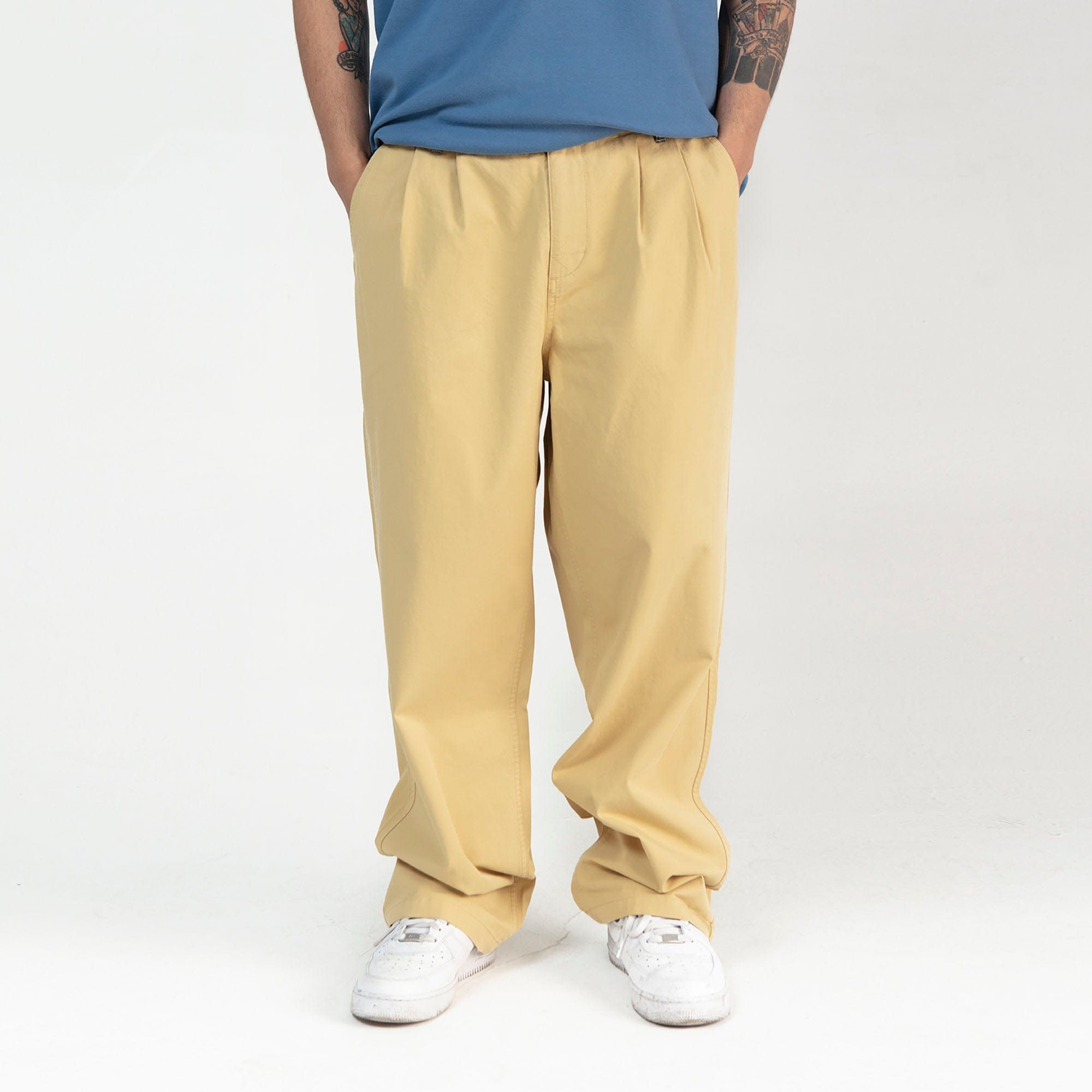 NERHI Essential Pleated Pants-Pants-S-Khaki-Free Shipping Leatheretro