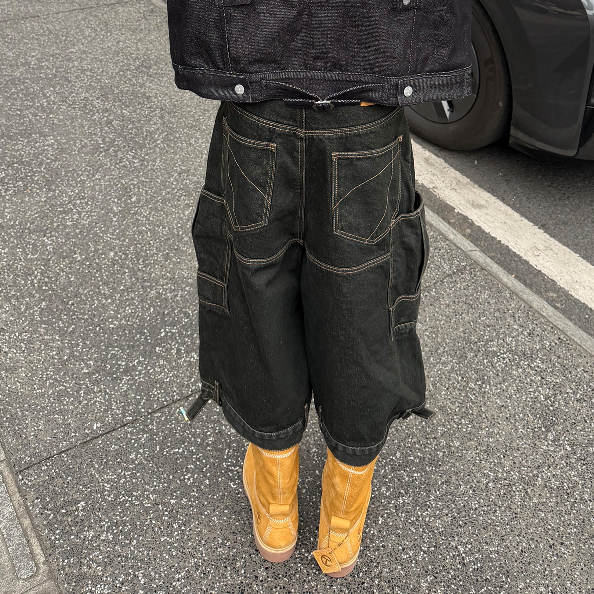 STEEPC Multi-Pocket Raw Denim Shorts-Shorts-S-Free Shipping Leatheretro