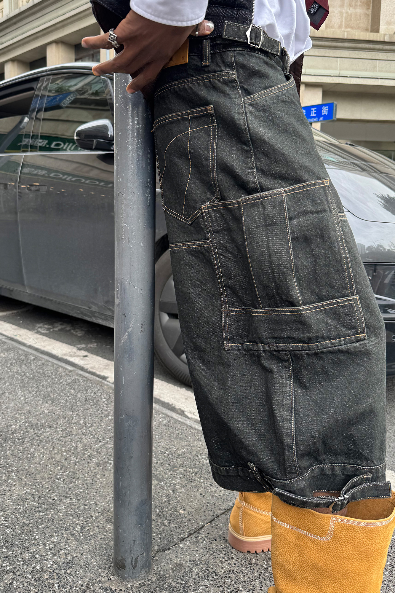 STEEPC Multi-Pocket Raw Denim Shorts-Shorts-S-Free Shipping Leatheretro